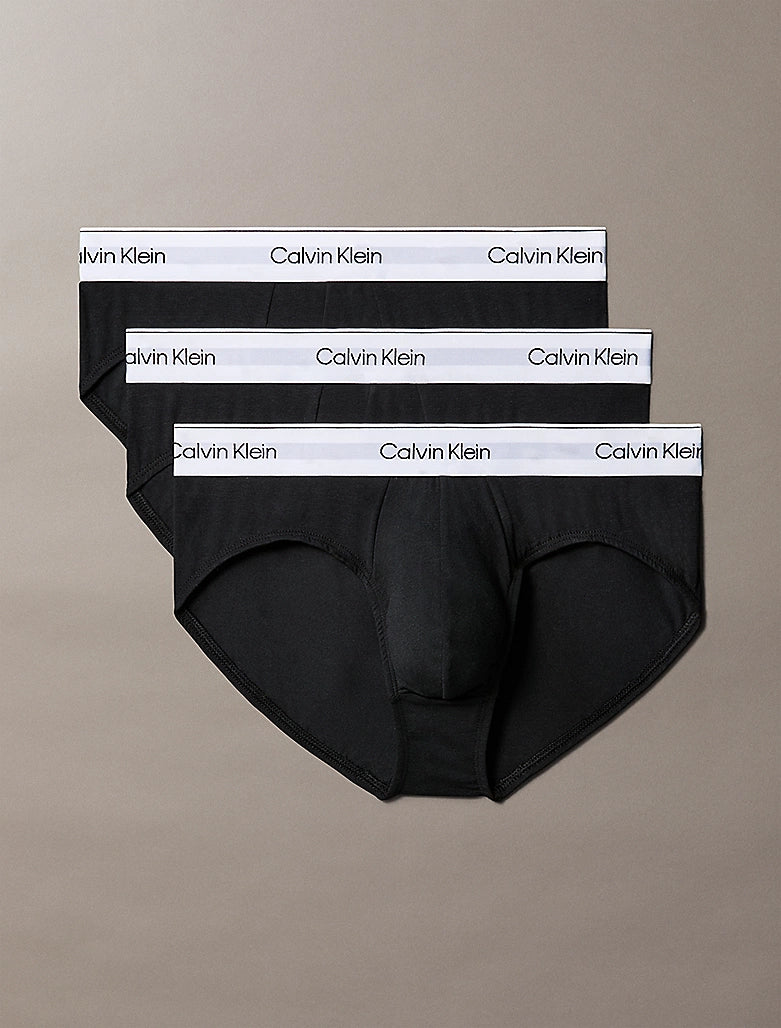 Calvin Klein Slip In Confezione Da 3 Nero Molla Bianca - Modern Cotton