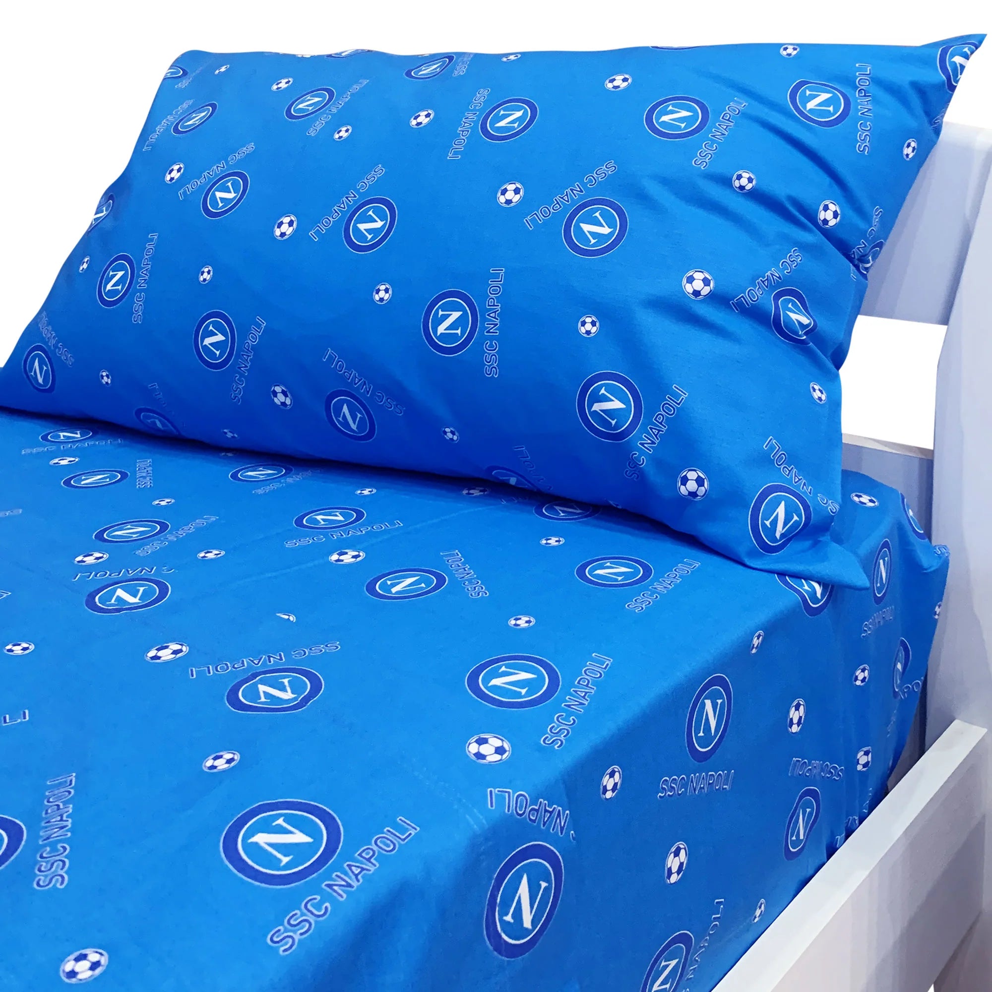 SSC Napoli Completo Lenzuola Letto Colore Azzurro