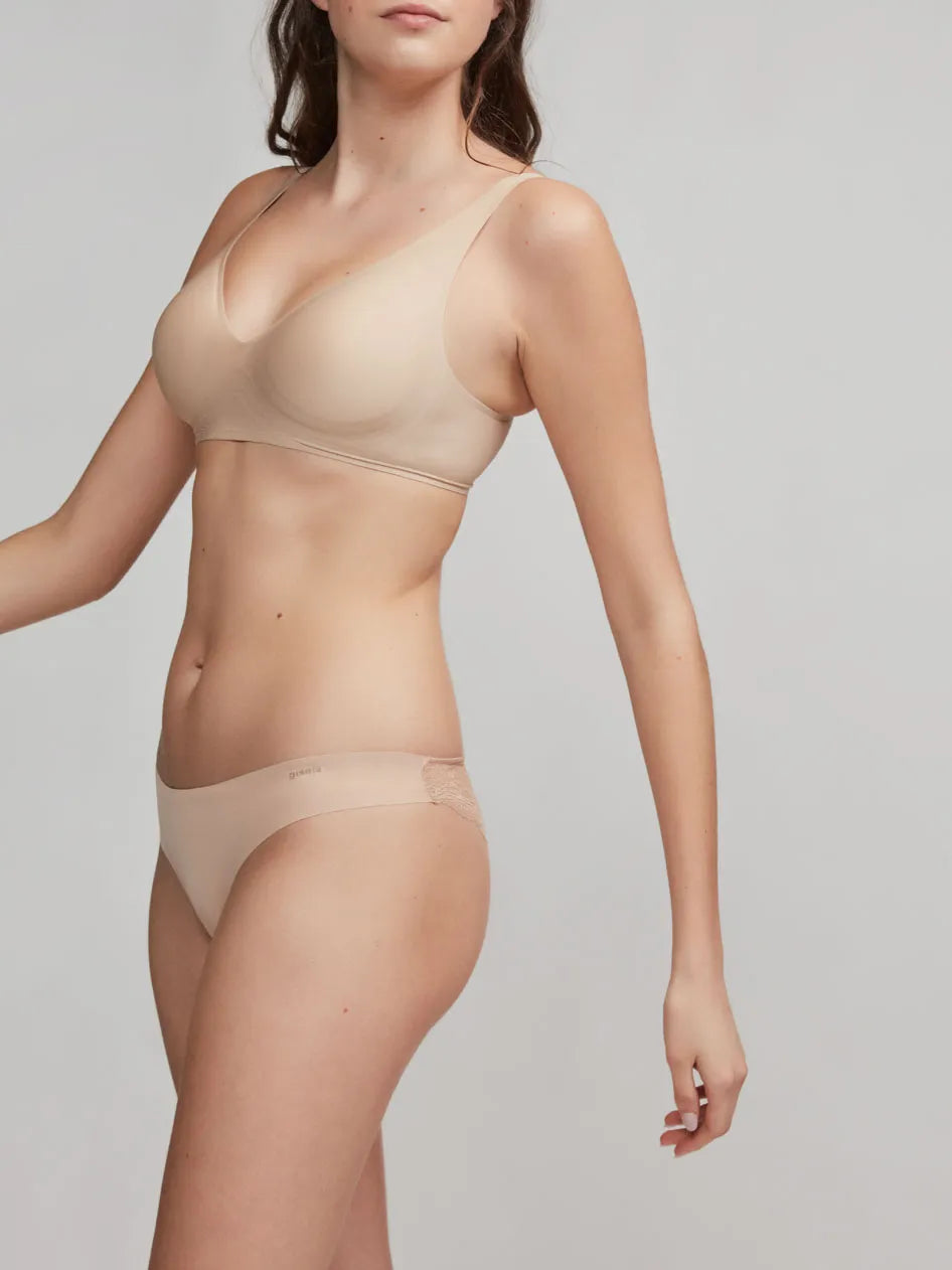 Gisela Slip vita media in microfibra con pizzo sul retro art: 1/0227