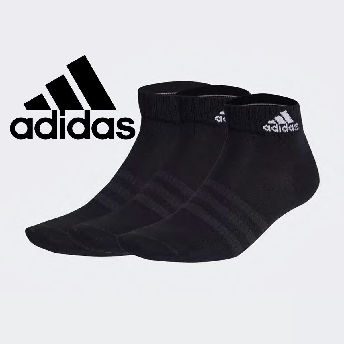 Adidas Calze Sportive Thin and Light - 3 Paia Ciclista Altezza Sopra la Caviglia ADIX0018