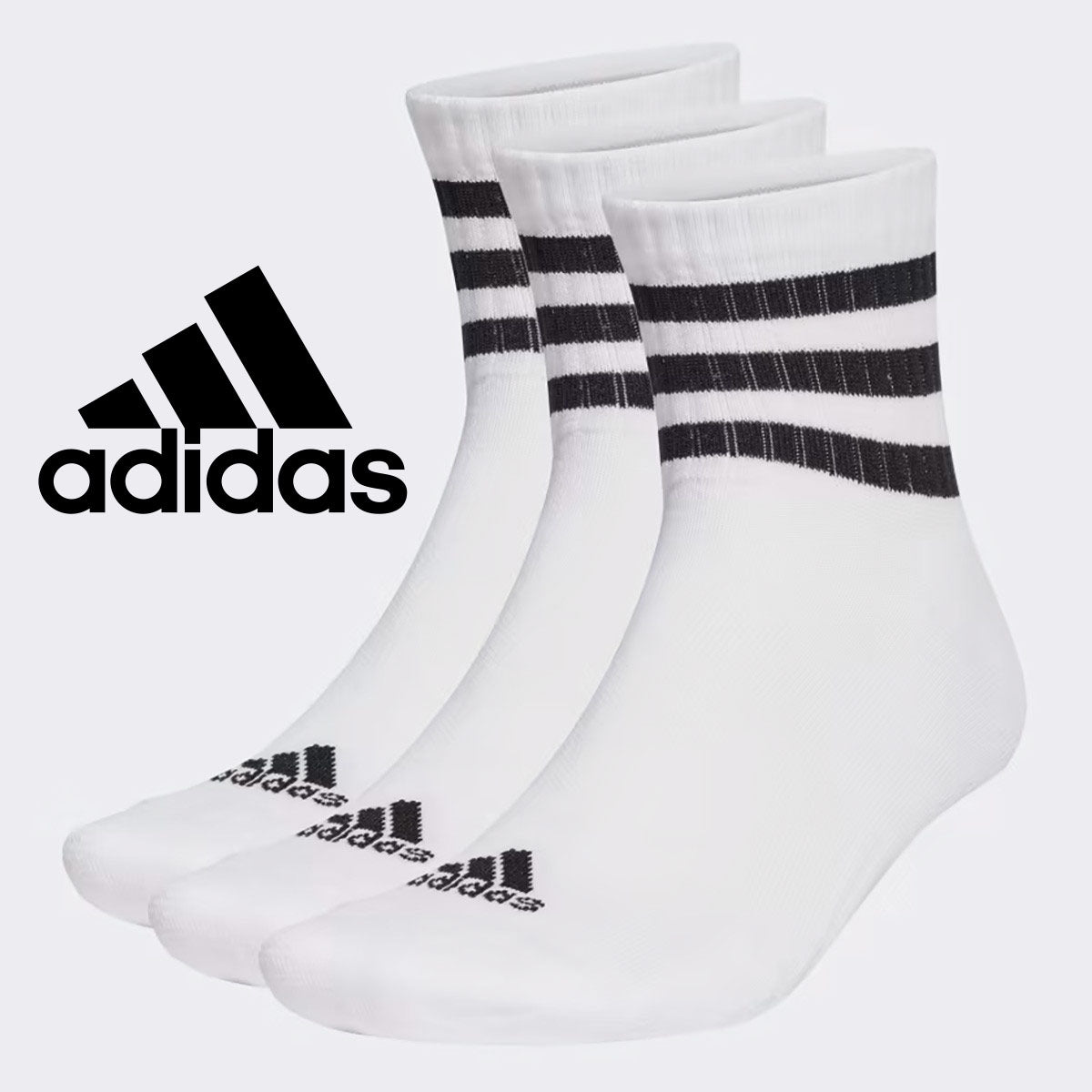 Adidas Cale Sportive Sptripes Cushioned - 3 Paia Calzini Sopra la Caviglia ADIX0020