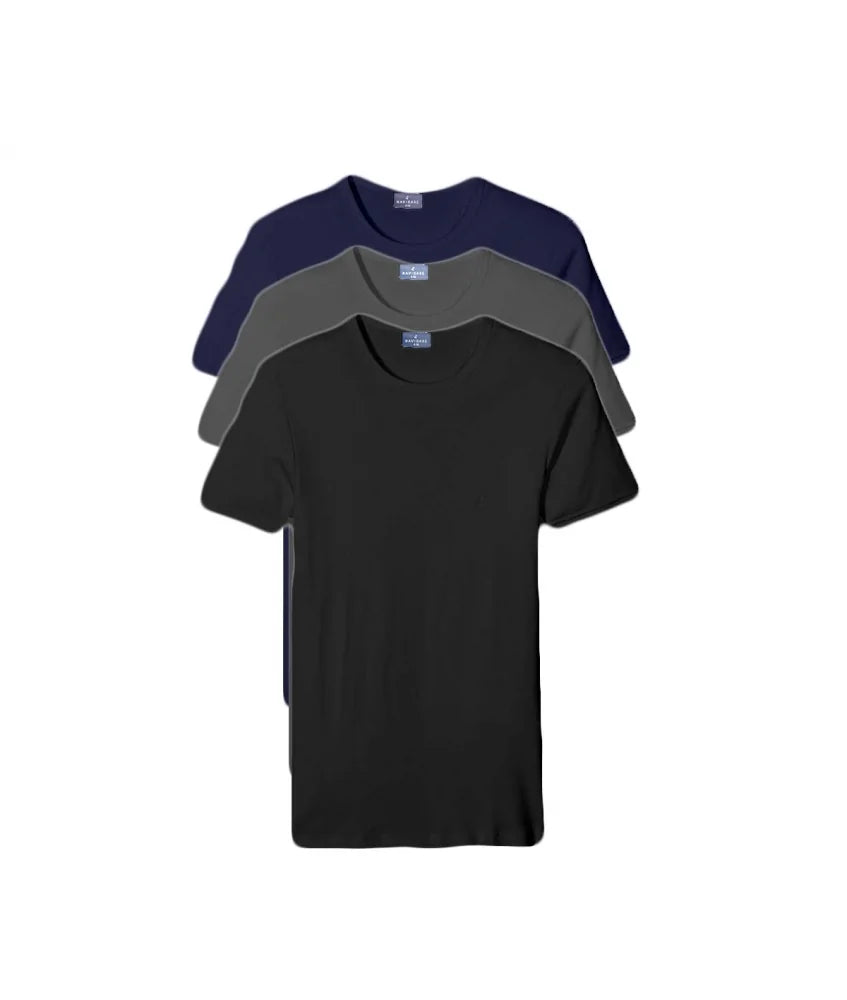 NAVIGARE 3 Pezzi Maglia Uomo Mezza Manica Girocollo Navigare 111-111XL in Caldo Cotone