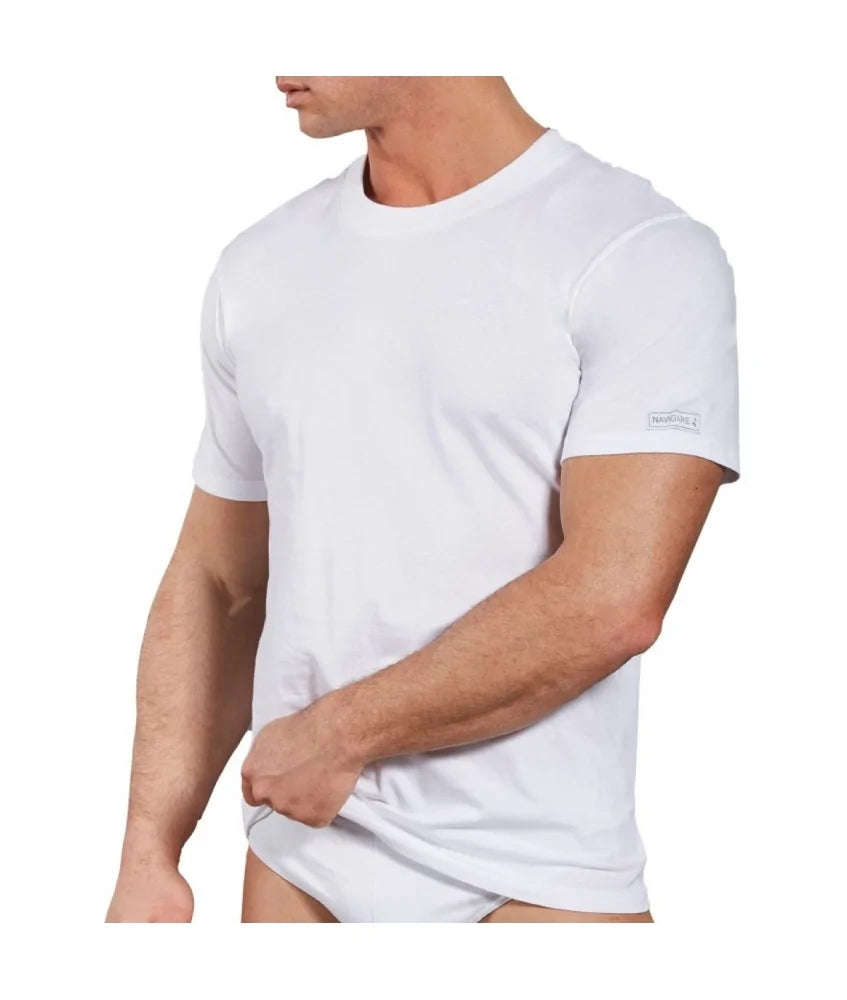 NAVIGARE 3 Pezzi T-Shirt Uomo Mezza Manica Girocollo 513 in Cotone Jersey