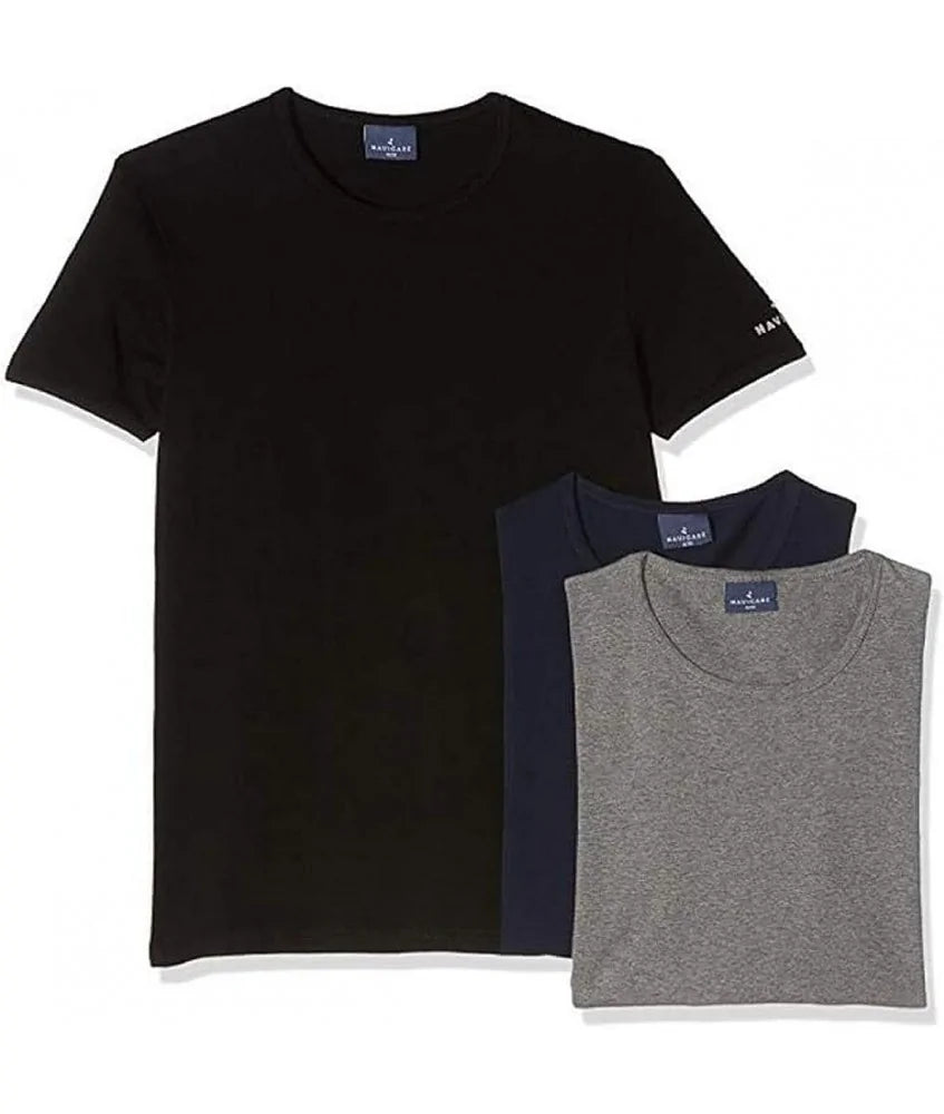 NAVIGARE 3 Pezzi T-Shirt Uomo Mezza Manica Girocollo 570 in cotone Bielastico