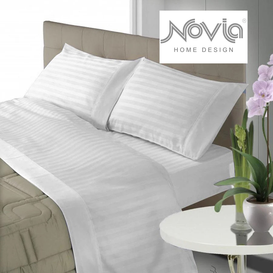NOVIA Completo Letto Zefiro In 100% Raso di Cotone