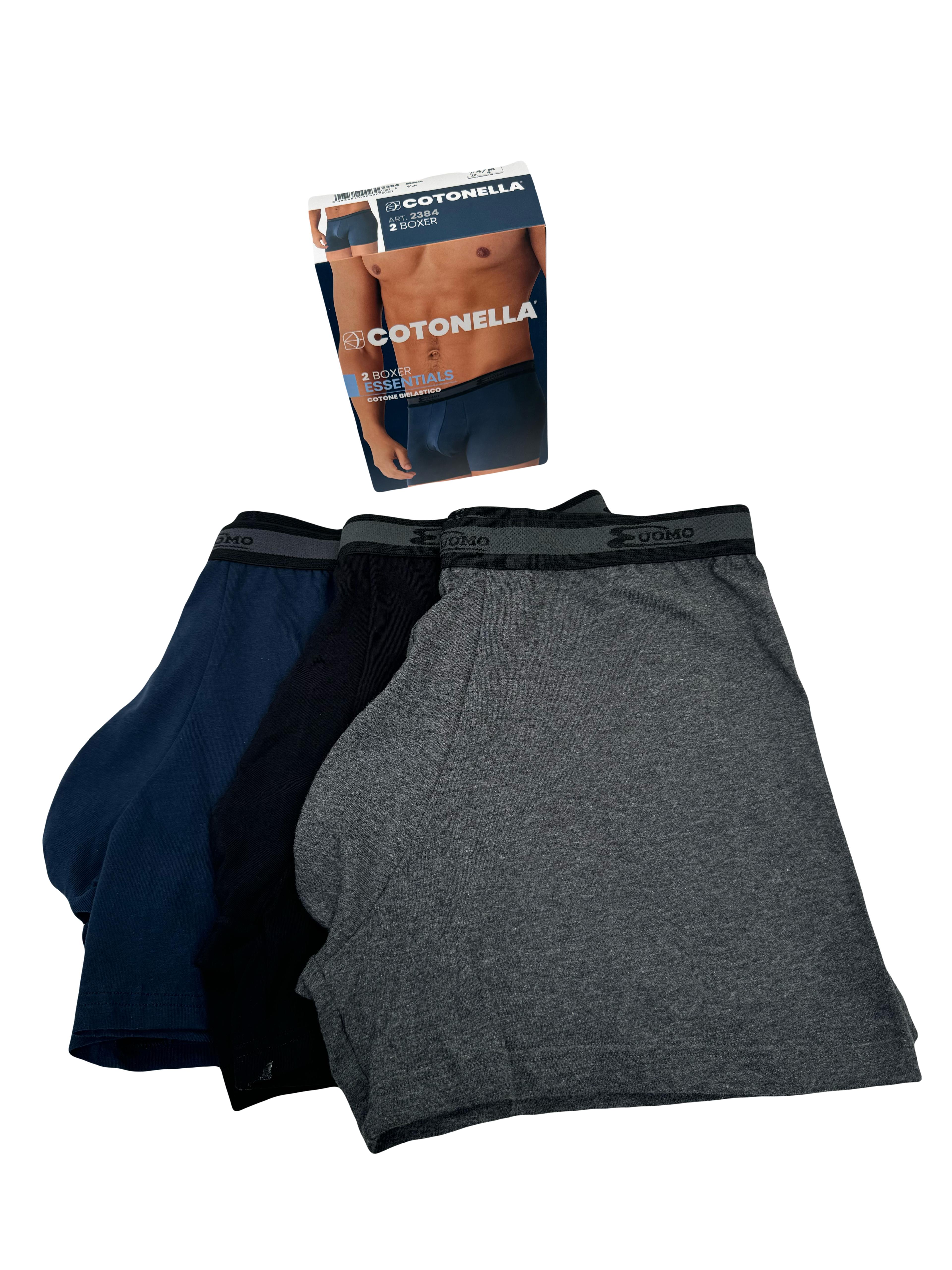 COTONELLA 6 Pezzi Boxer Uomo con Elastico Esterno in Cotone Bielastico 2384