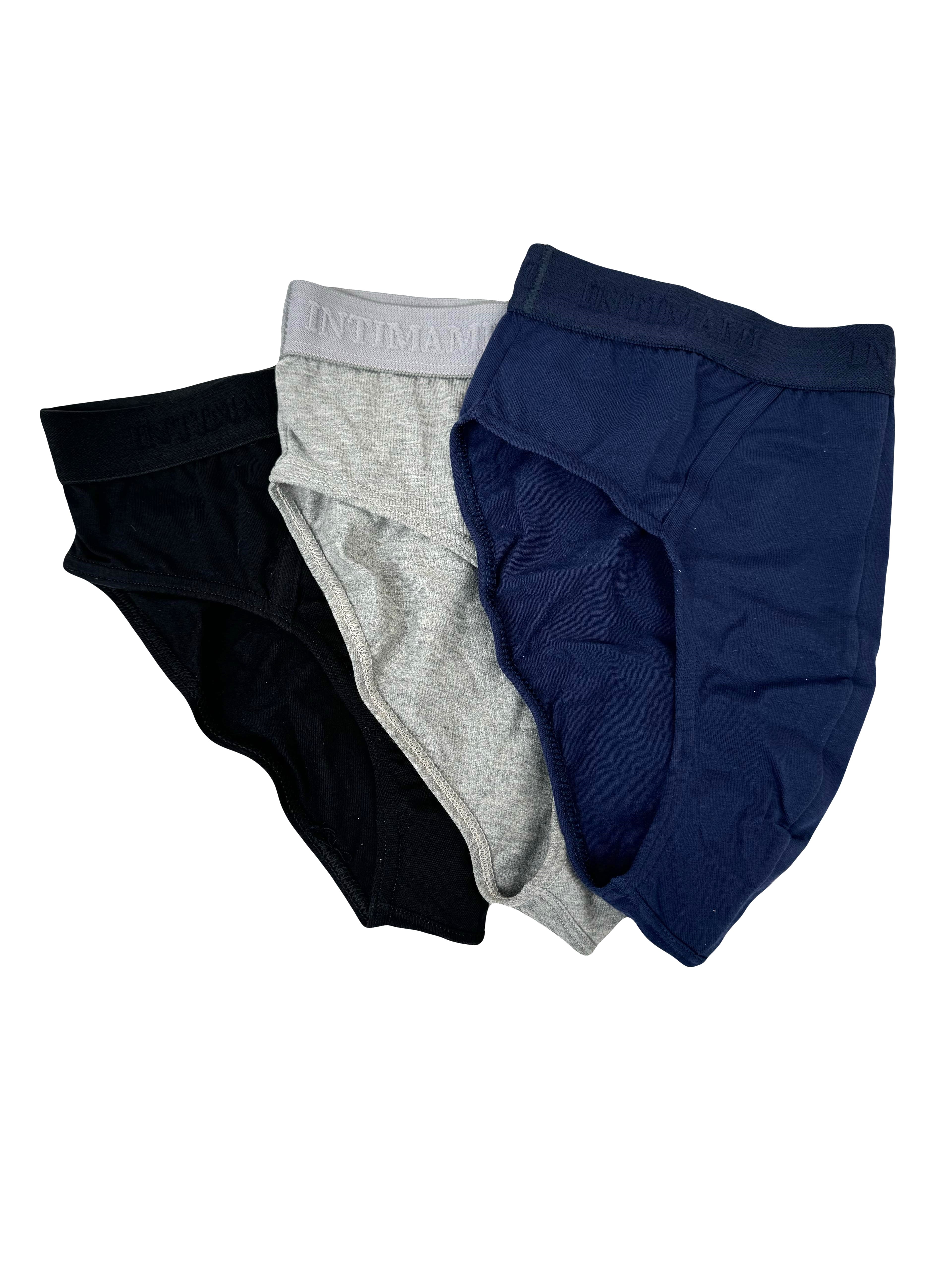 Intimami Slip uomo con elastico esterno in cotone bielastico confezione tre pezzi COD: 45iub