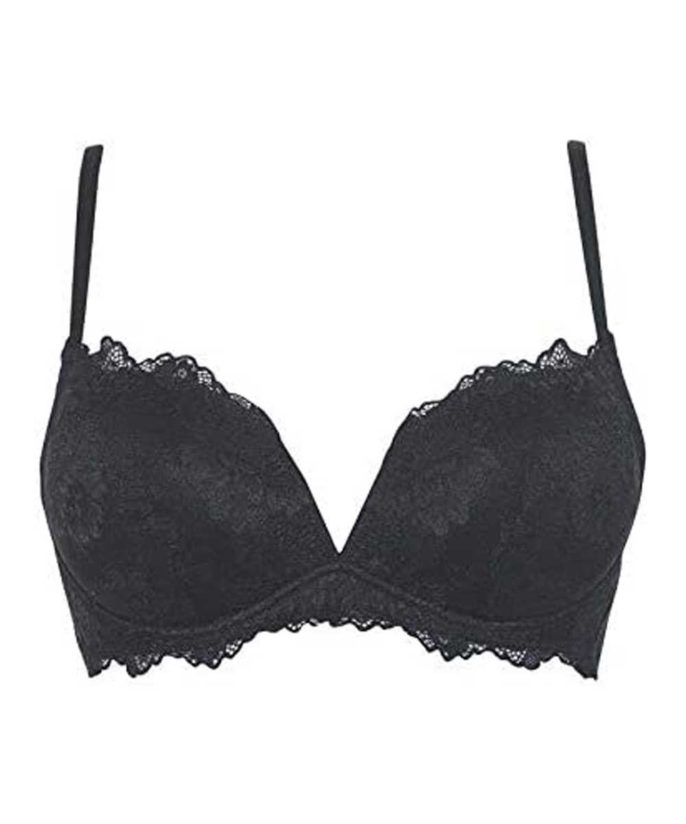 LORMAR Reggiseno Push Up Desiderio in Pizzo Senza Ferretto con Coppe Graduate