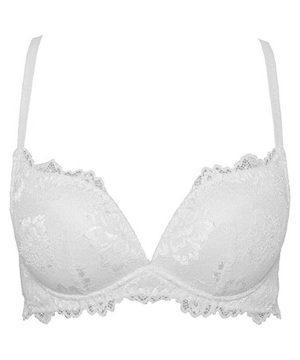 LORMAR Reggiseno Push Up Desiderio in Pizzo Senza Ferretto con Coppe Graduate