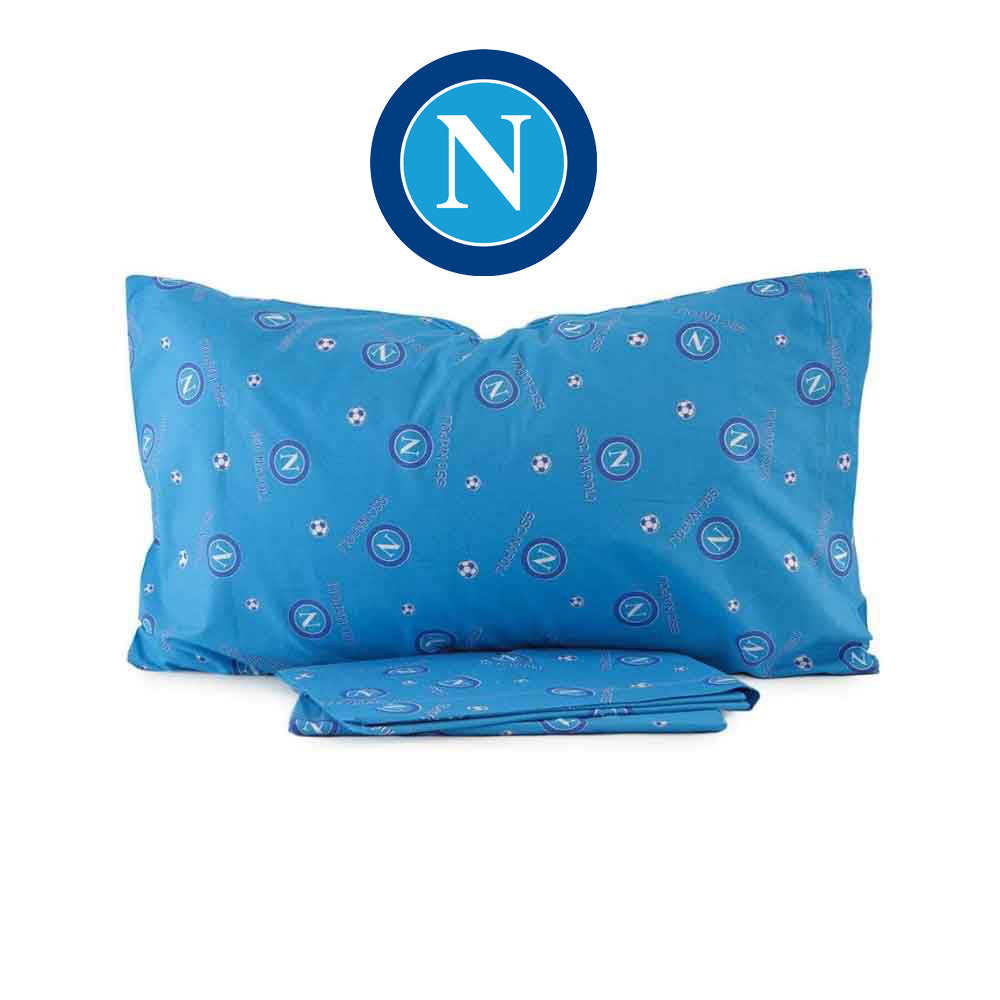 SSC Napoli Completo Lenzuola Letto Colore Azzurro
