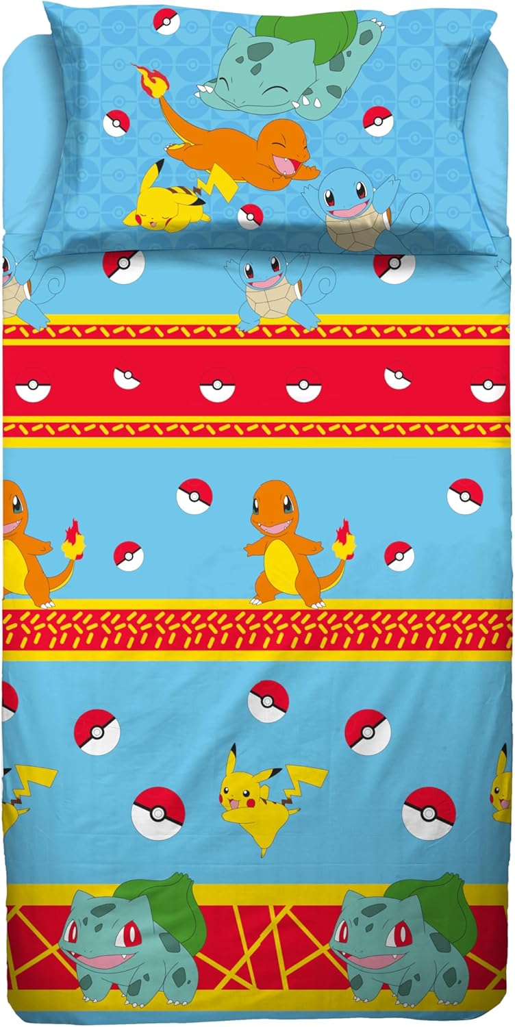 Completo Letto 1 Piazza Con Federa Piazzata Pokemon