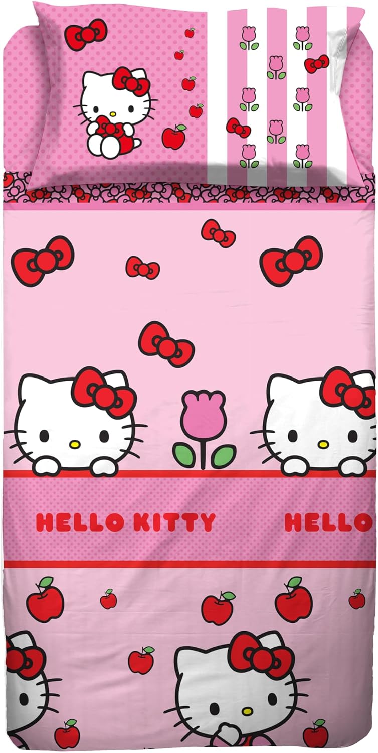 Completo Letto 1 Piazza Con Federa Piazzata HELLO KITTY