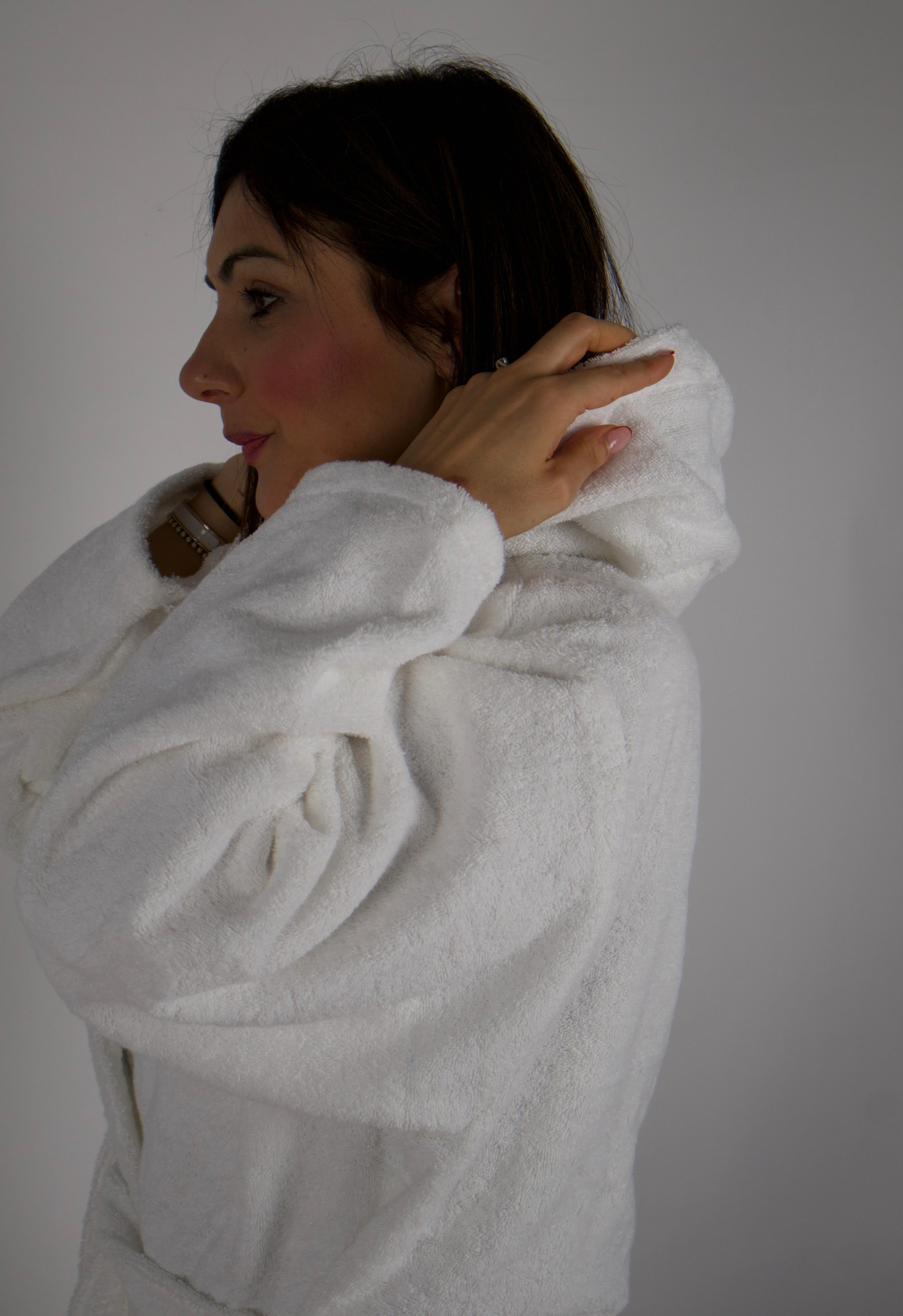 Glapa  Luxury Hotellerie Accappatoio con Cappuccio in Spugna a Riccio Unisex