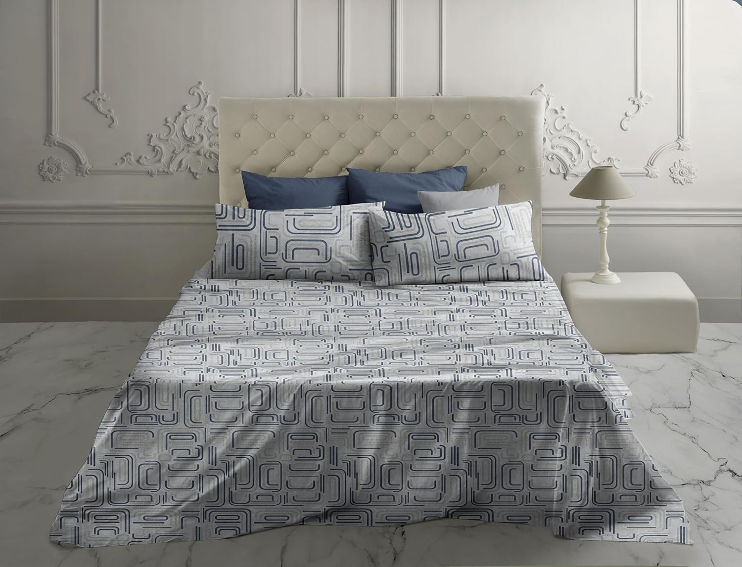 Completo letto ENIF in 100% Cotone Percalle di Laura Biagiotti Matrimoniale