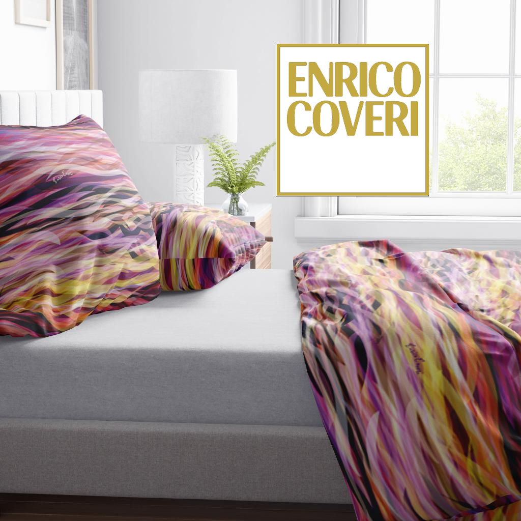 ENRICO COVERI Completo letto matrimoniale 100% percalle - Fucsia