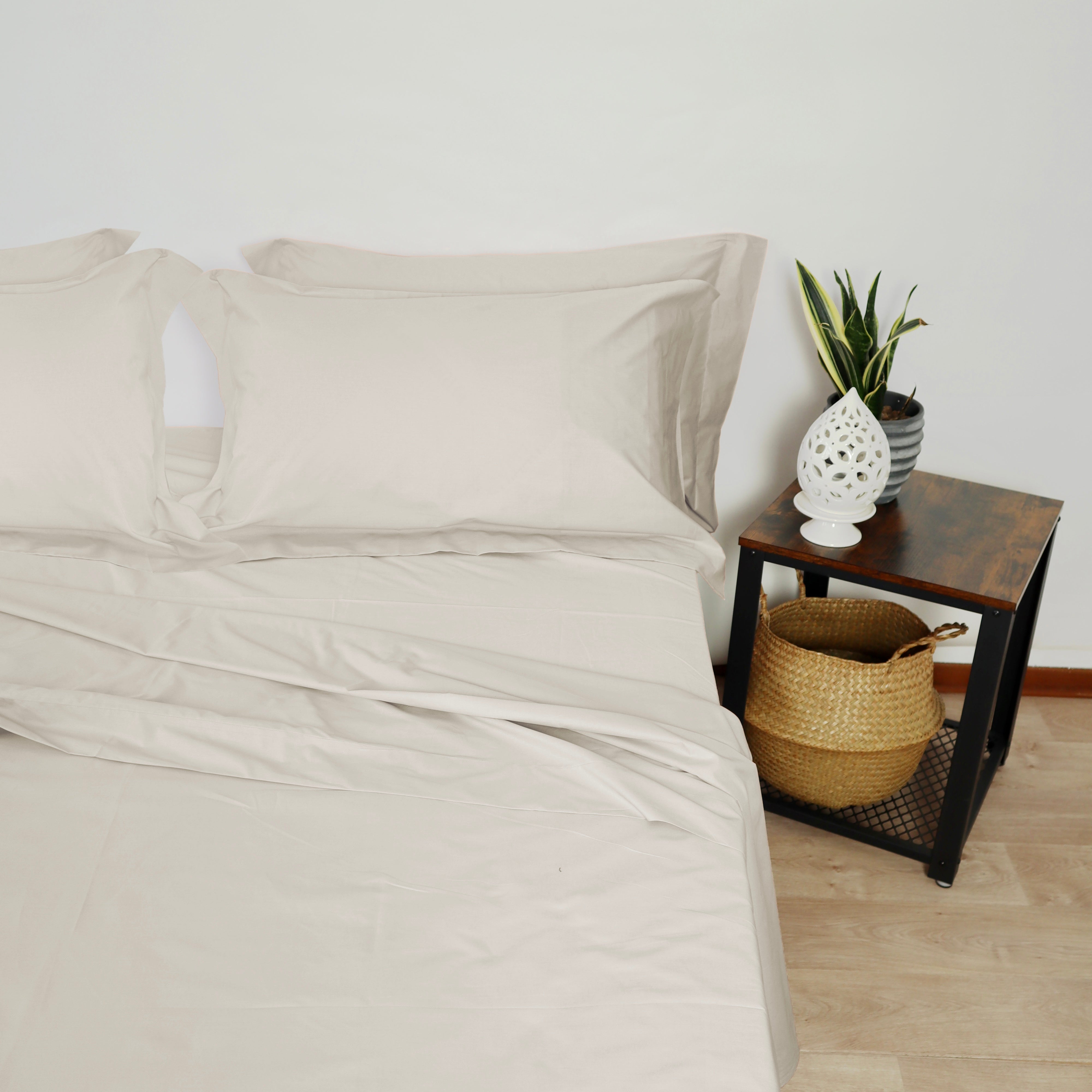 Lancetti Completo Letto Matrimoniale in Cotone Percalle Con Federa a 3 Volant