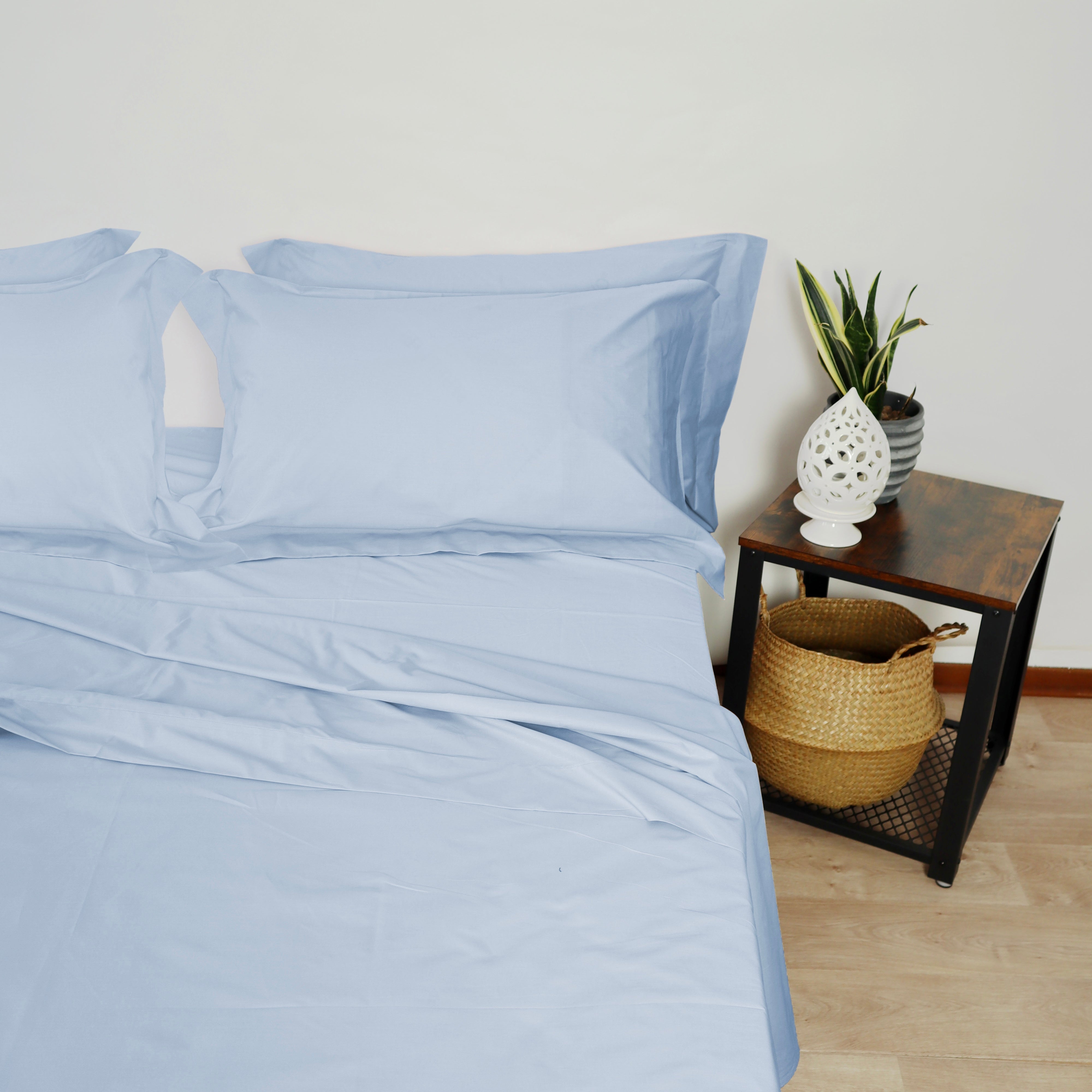 Lancetti Completo Letto Matrimoniale in Cotone Percalle Con Federa a 3 Volant