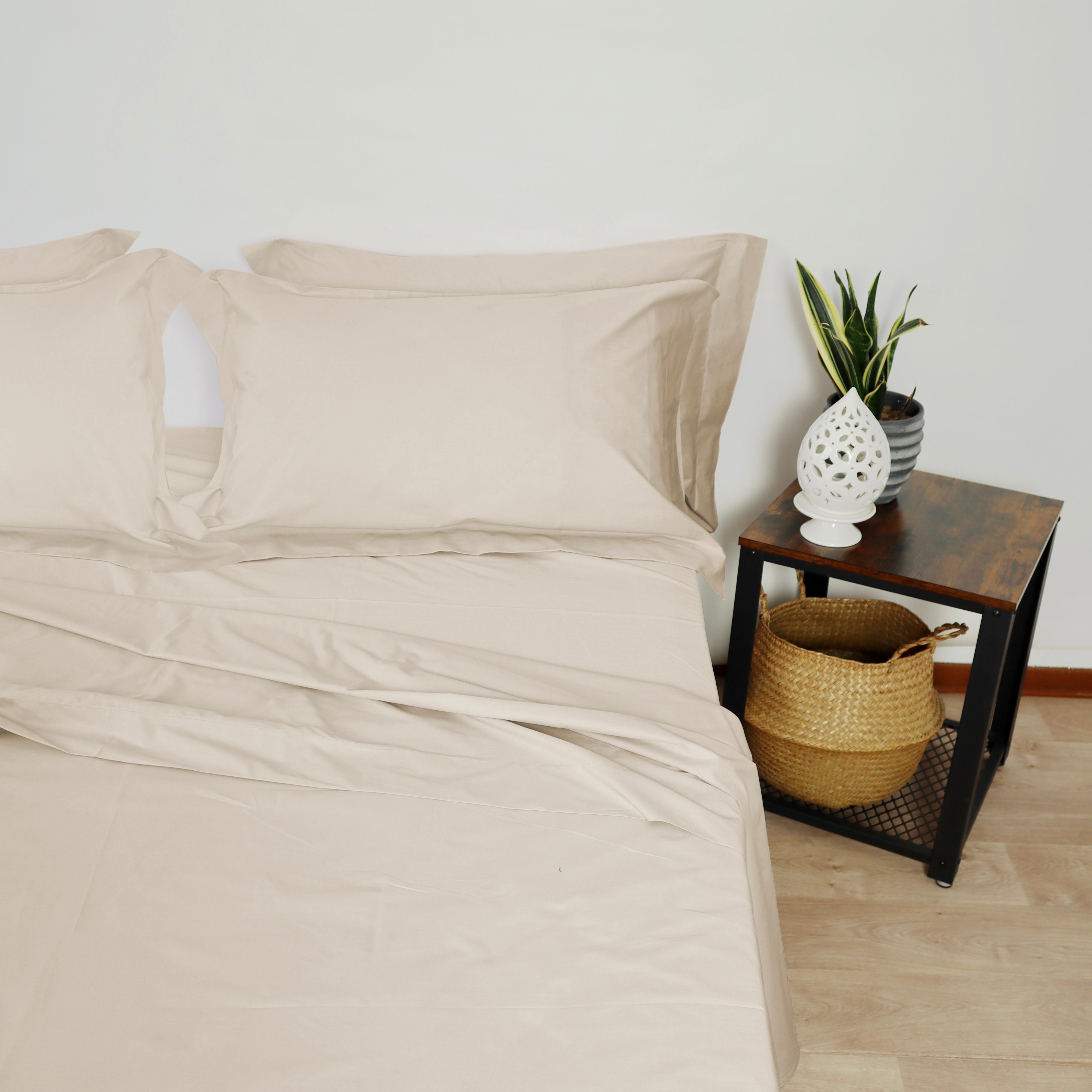 Lancetti Completo Letto Matrimoniale in Cotone Percalle Con Federa a 3 Volant