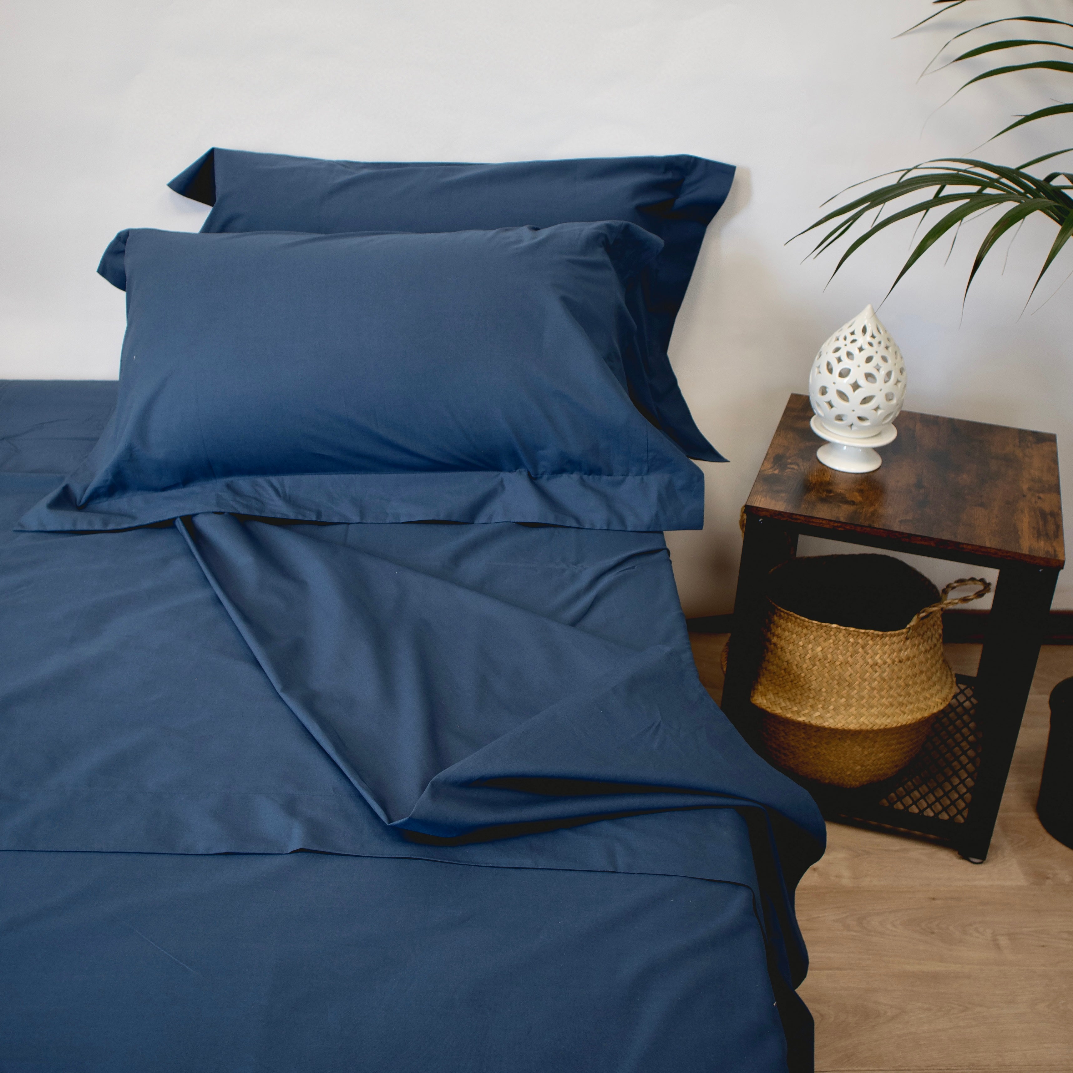 Lancetti Completo Letto Matrimoniale in Cotone Percalle Con Federa a 3 Volant
