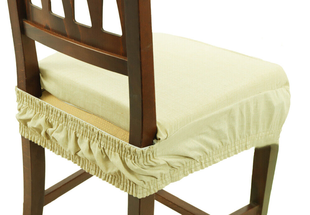 Passion Cuscini Sedia Beige 6 Pz Vesto Molla Tinta Unita Con Elastico