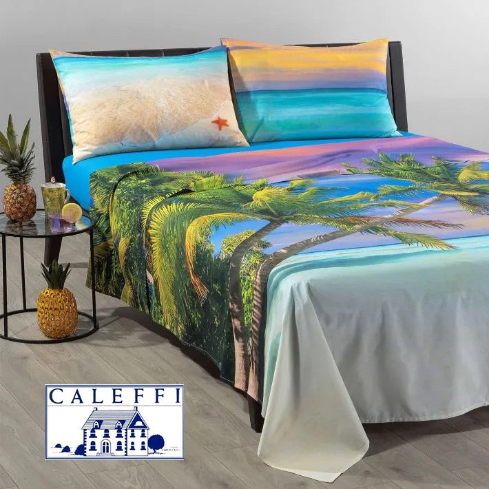 Caleffi Lenzuola-copriletto in cotone Matrimoniale Caleffi CARAIBI