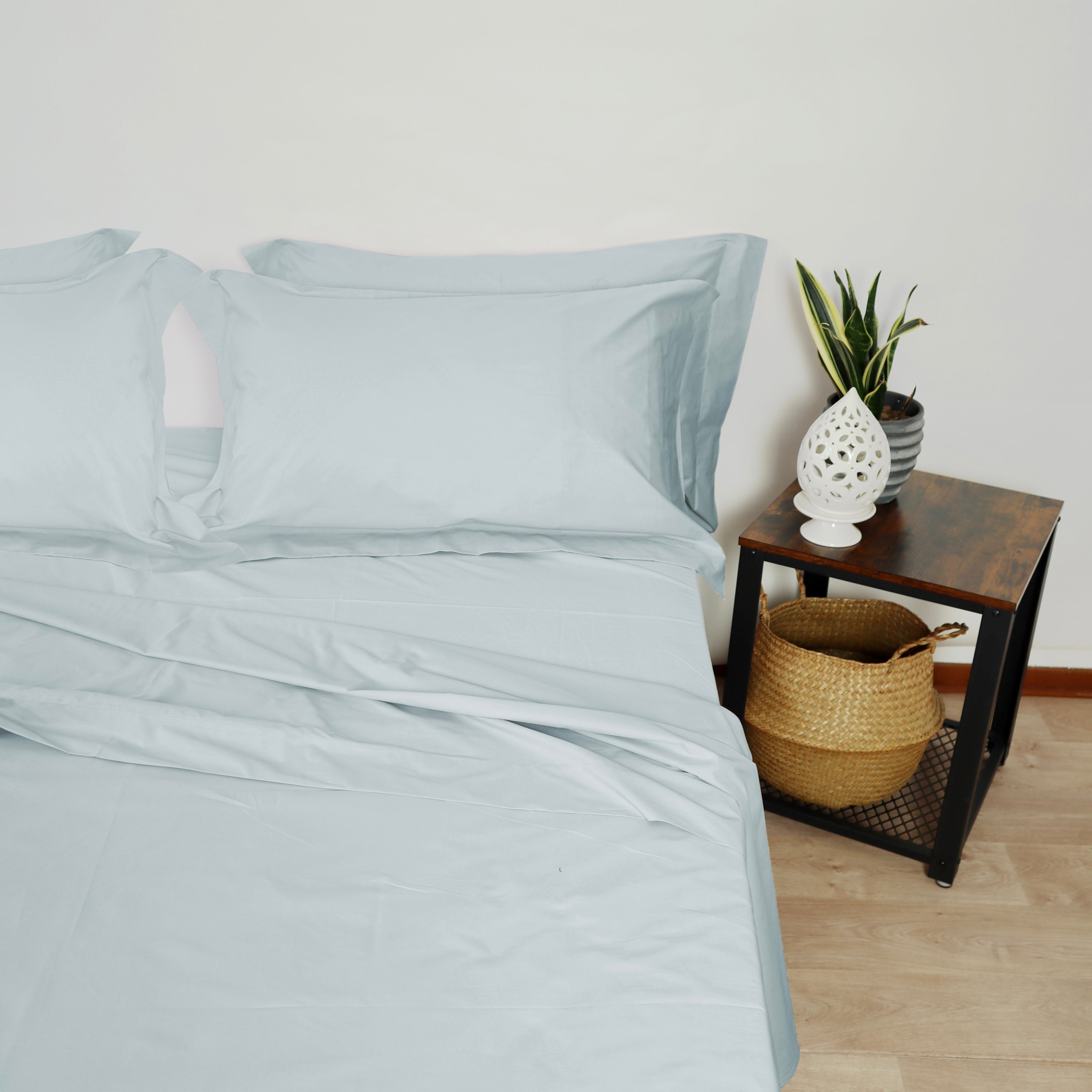 Lancetti Completo Letto Matrimoniale in Cotone Percalle Con Federa a 3 Volant