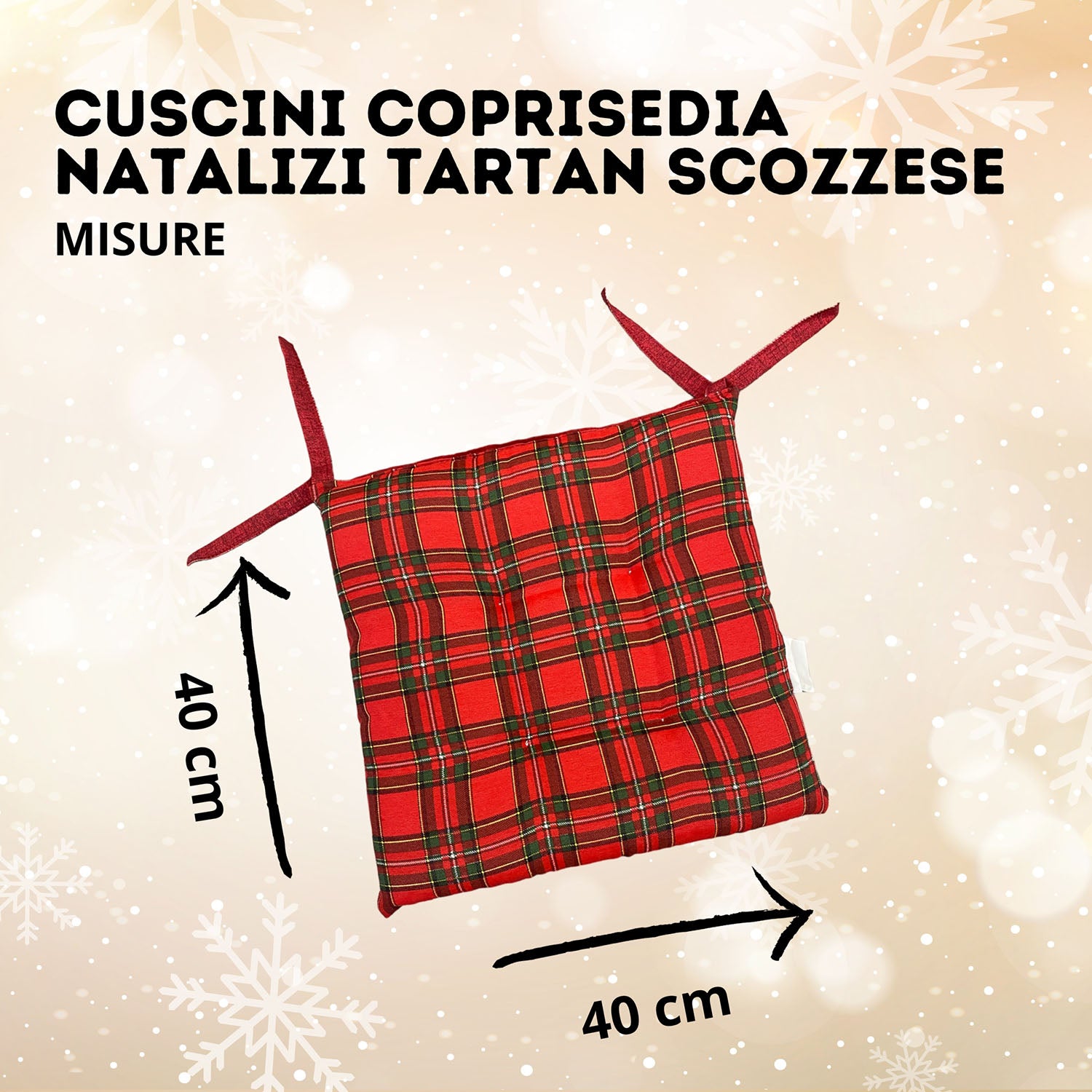 CUSCINI COPRISEDIA NATALIZI TARTAN SCOZZESE &#8211; 1