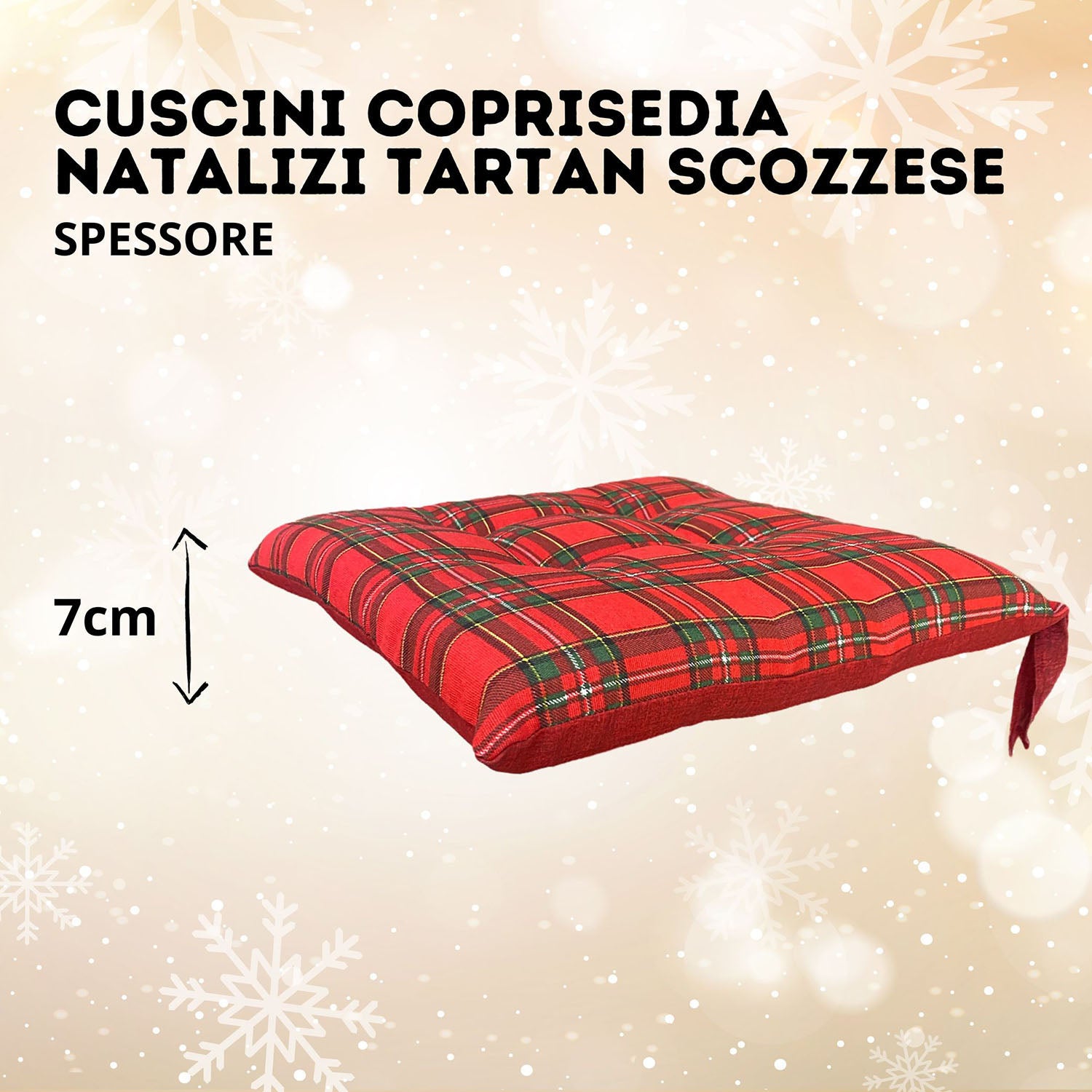 Copia di CUSCINI COPRISEDIA NATALIZI TARTAN SCOZZESE &#8211; 1