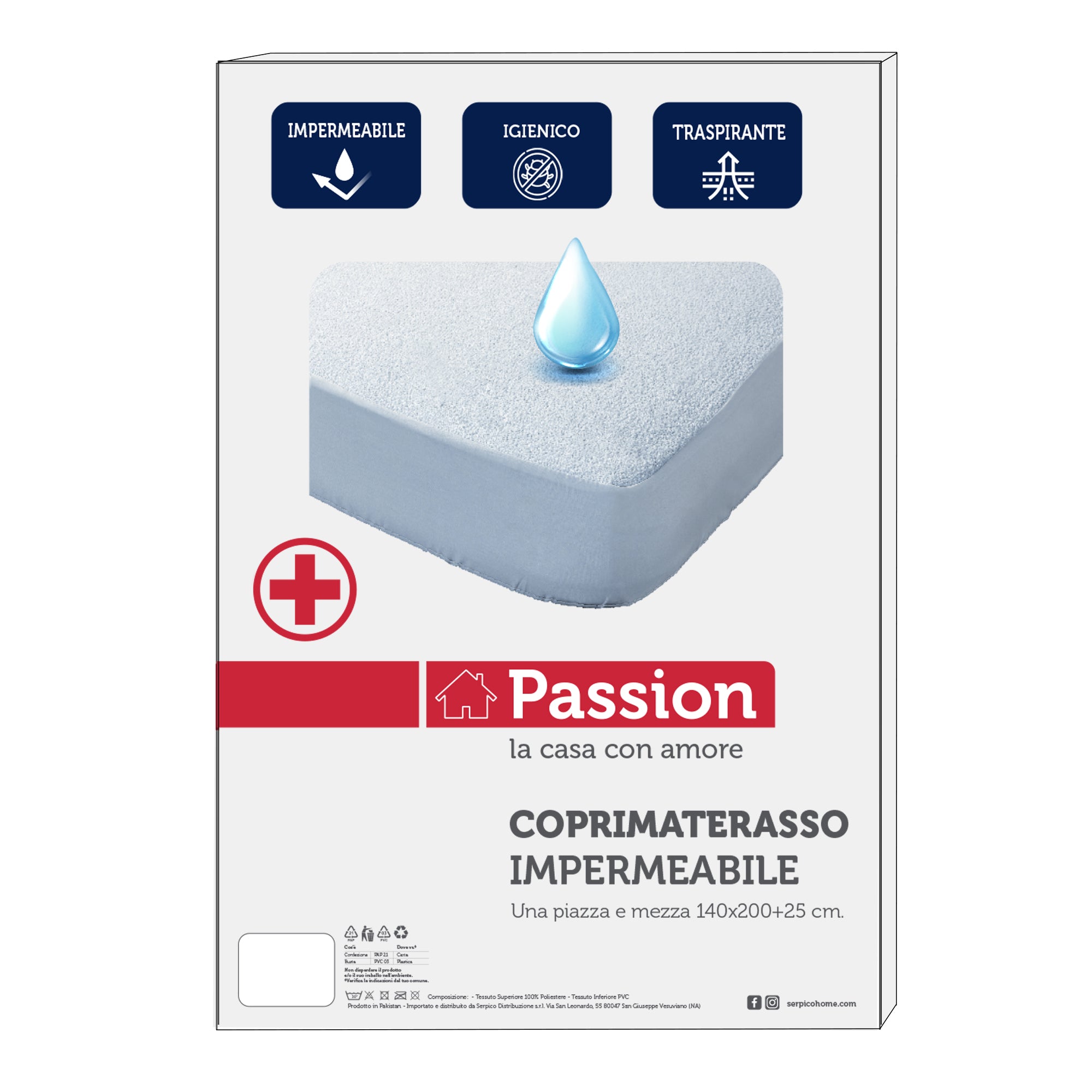 Passion Coprimaterasso Impermeabile una piazza e mezza