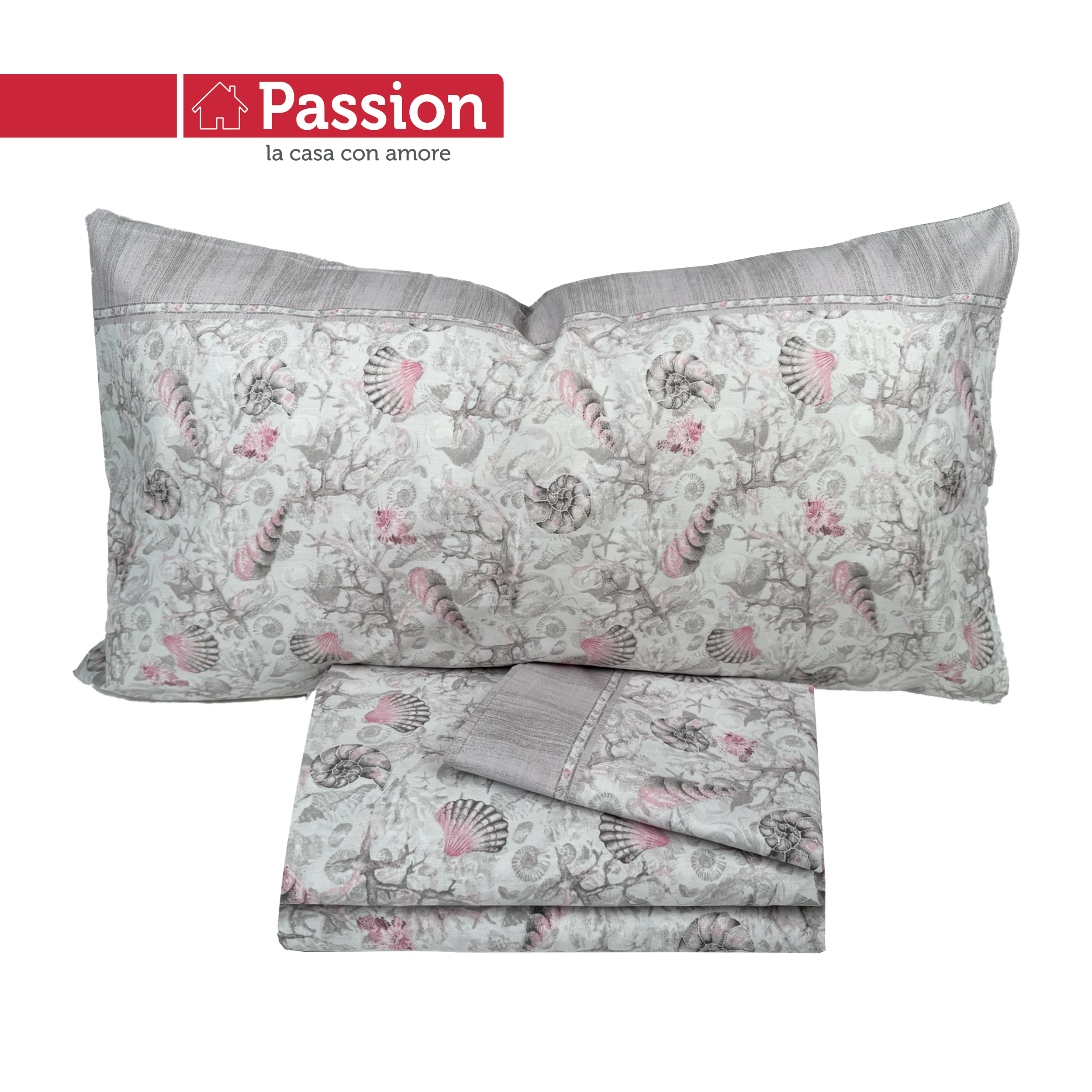 Passion Completo letto MATRIMONIALE 100% Cotone Mod. Corallo