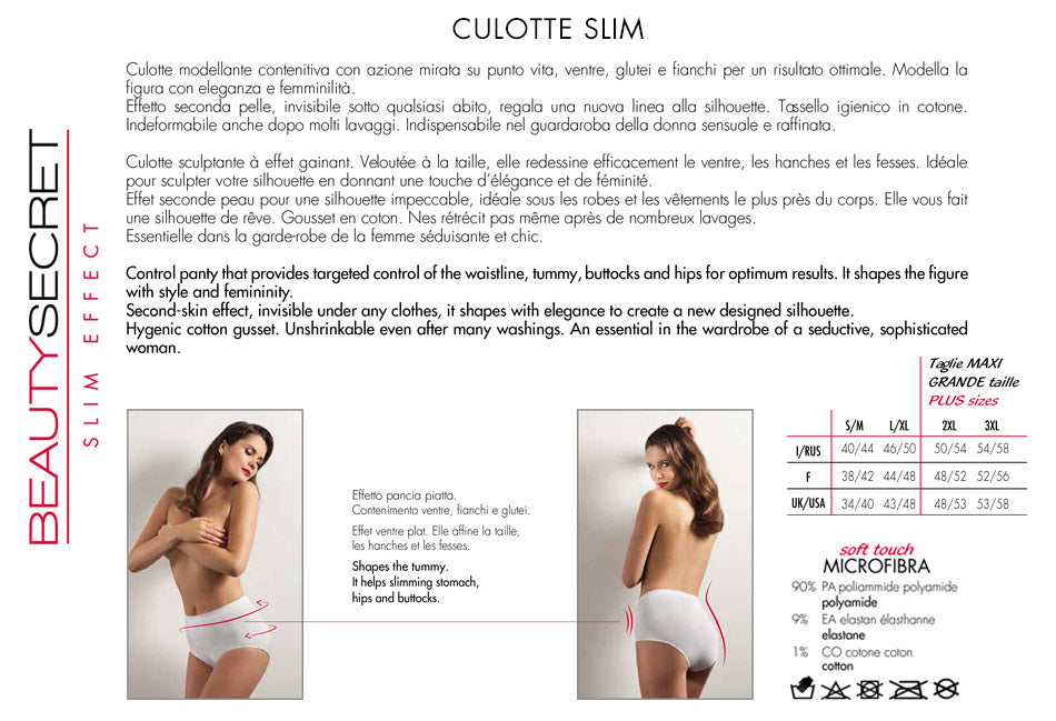 BeautySecret Culotte Slim Effetto Pancia Piatta cod. 90I00003