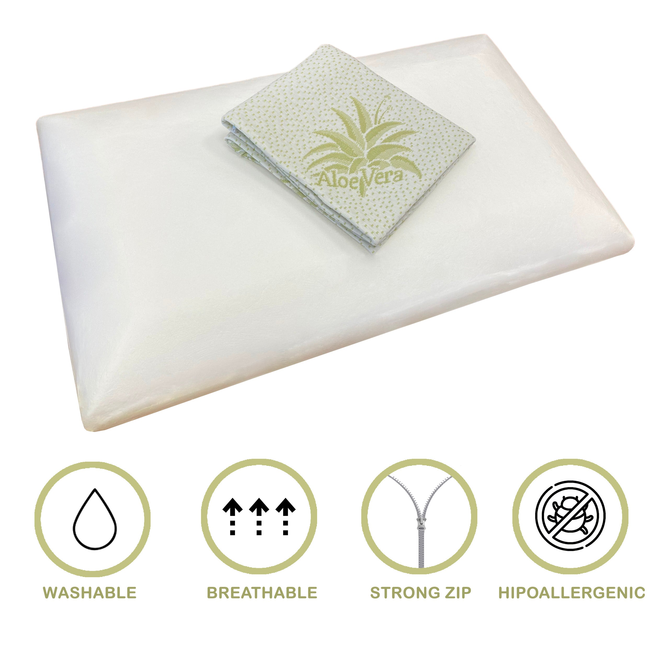 Passion Coppia di Guanciali Memory Foam H11 con Federa in Aloe Vera