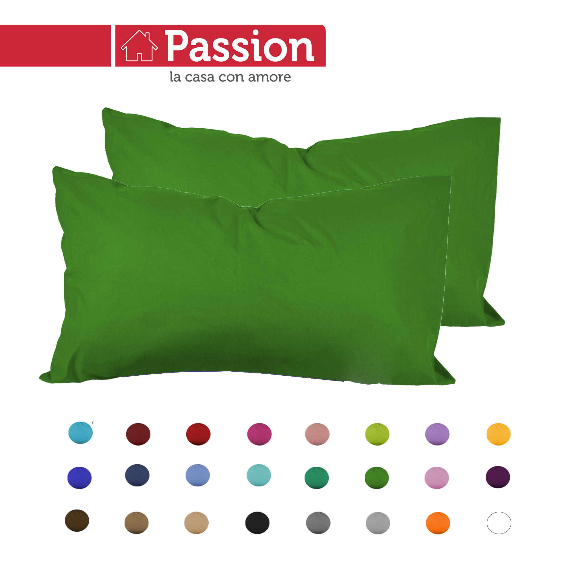 PASSION Coppia di federe 50x80cm in 100% Cotone