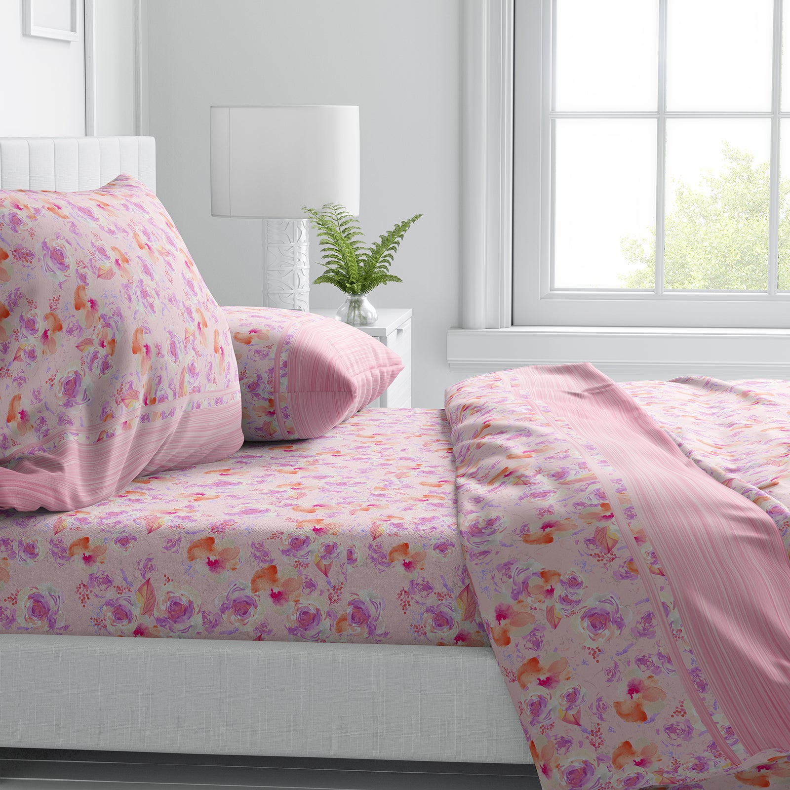 Passion Completo letto matrimoniale 100% Cotone Mod. LNZ ROSES