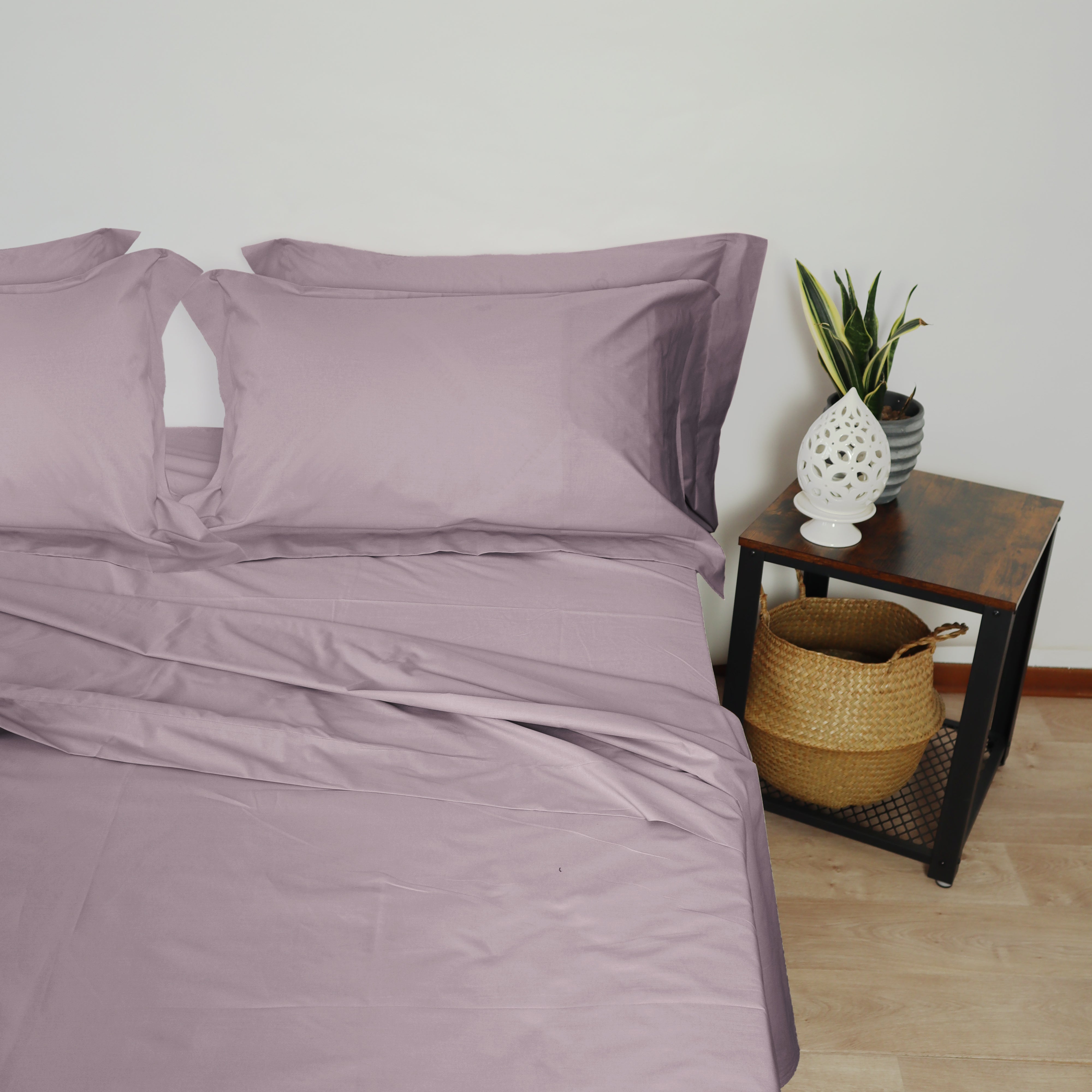 Lancetti Completo Letto Matrimoniale in Cotone Percalle Con Federa a 3 Volant