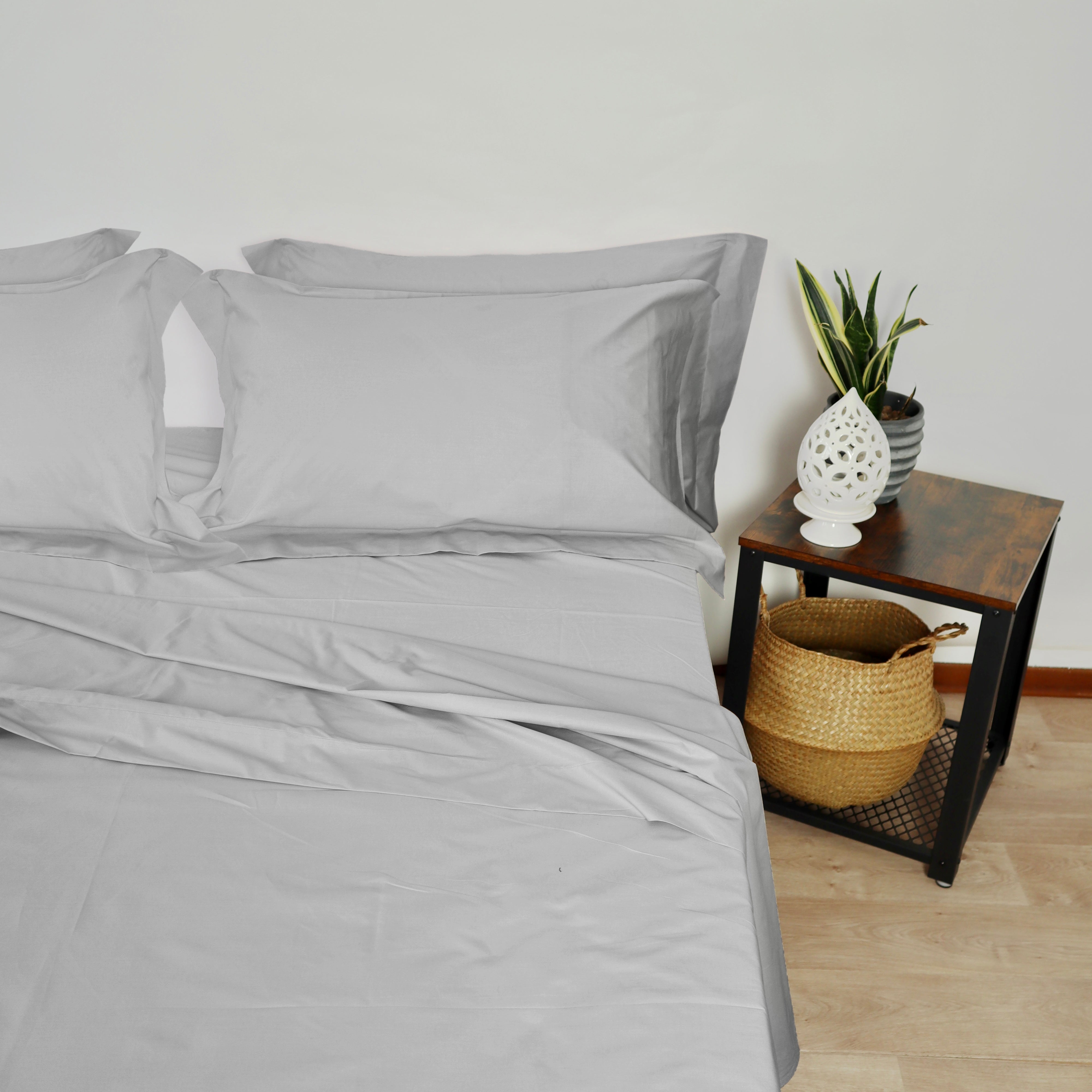Lancetti Completo Letto Matrimoniale in Cotone Percalle Con Federa a 3 Volant
