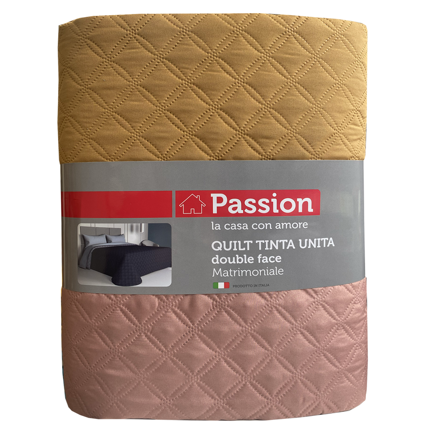 PASSION Trapuntino Copriletto in Tinta Unita Double Face