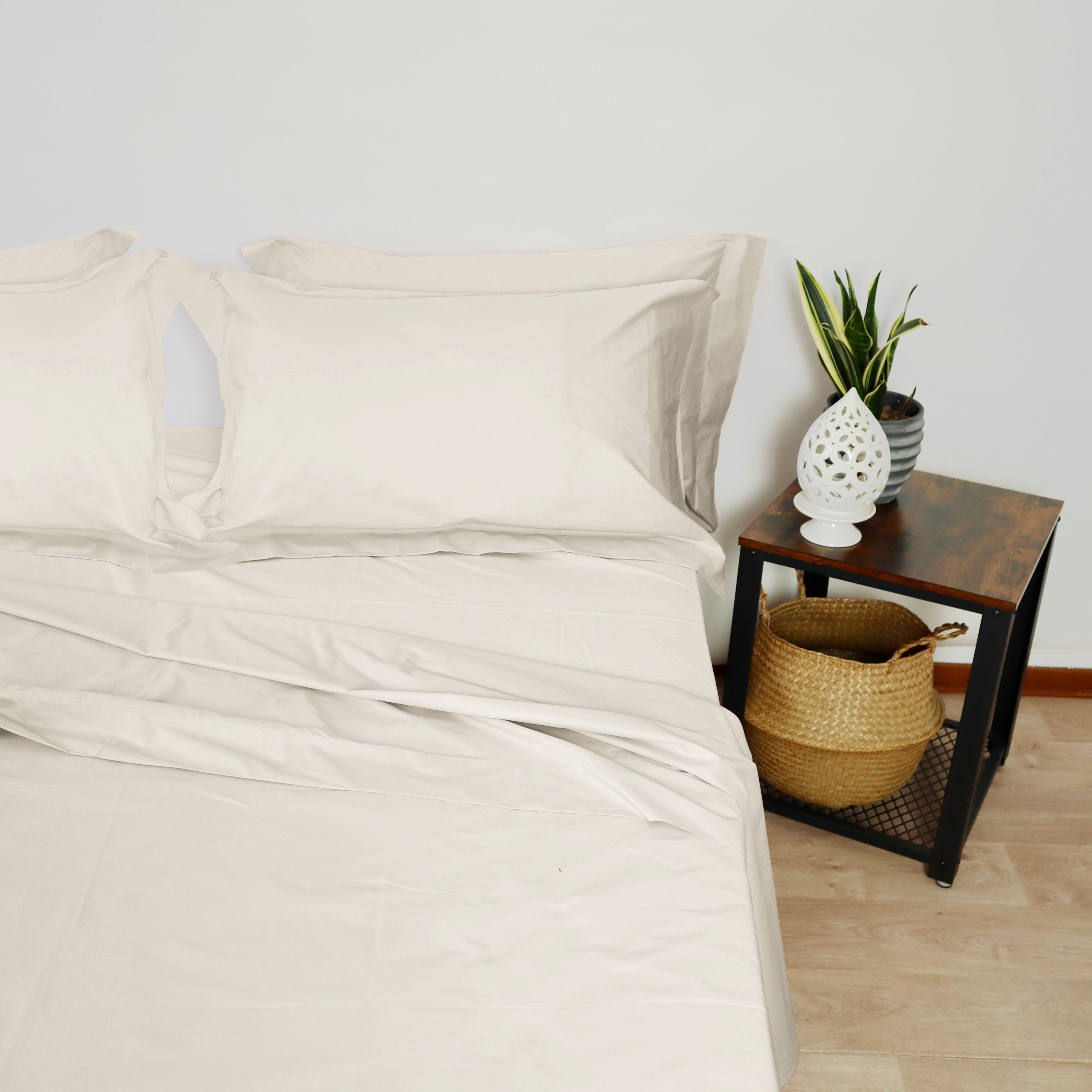 Lancetti Completo Letto Matrimoniale in Cotone Percalle Con Federa a 3 Volant