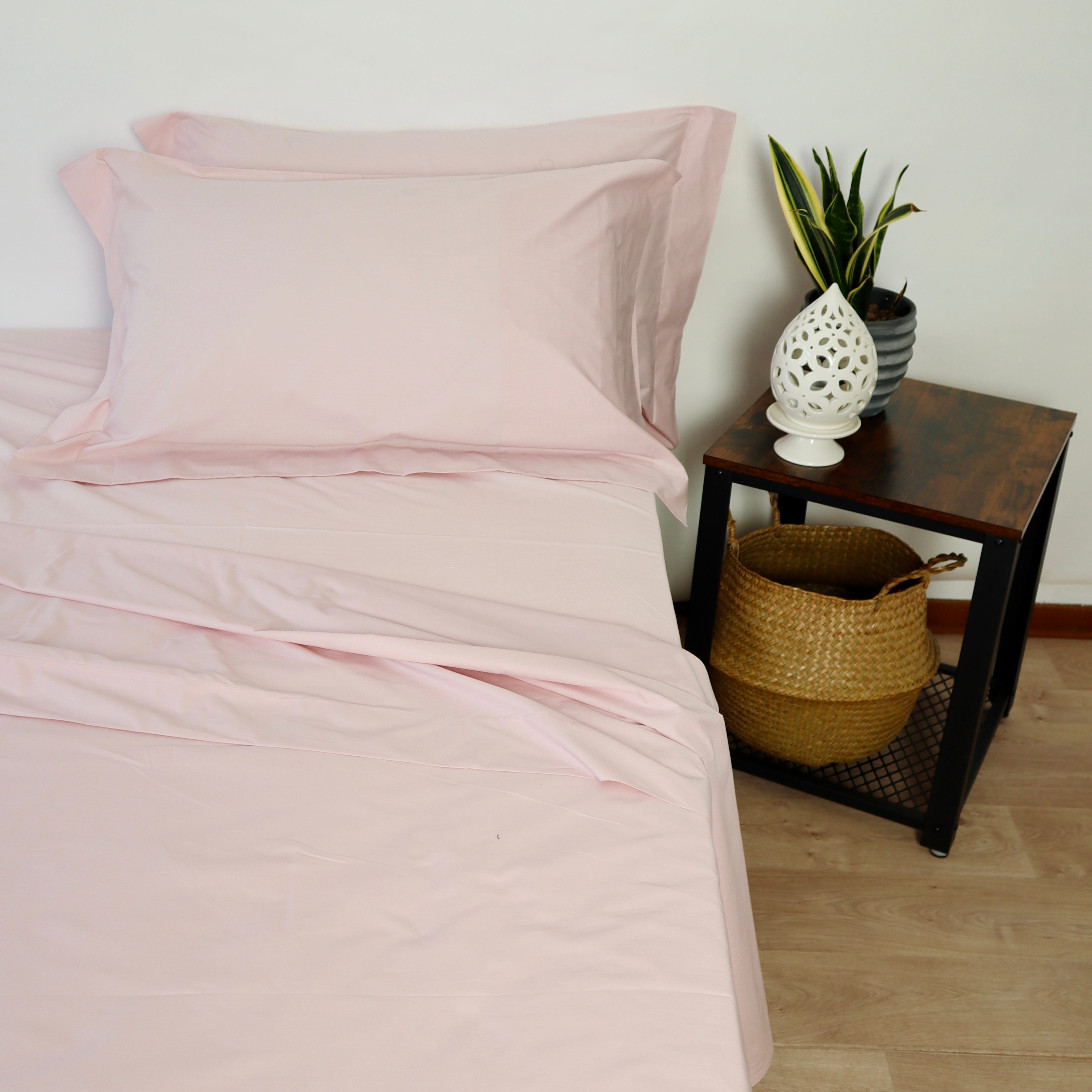 Lancetti Completo Letto Matrimoniale in Cotone Percalle Con Federa a 3 Volant