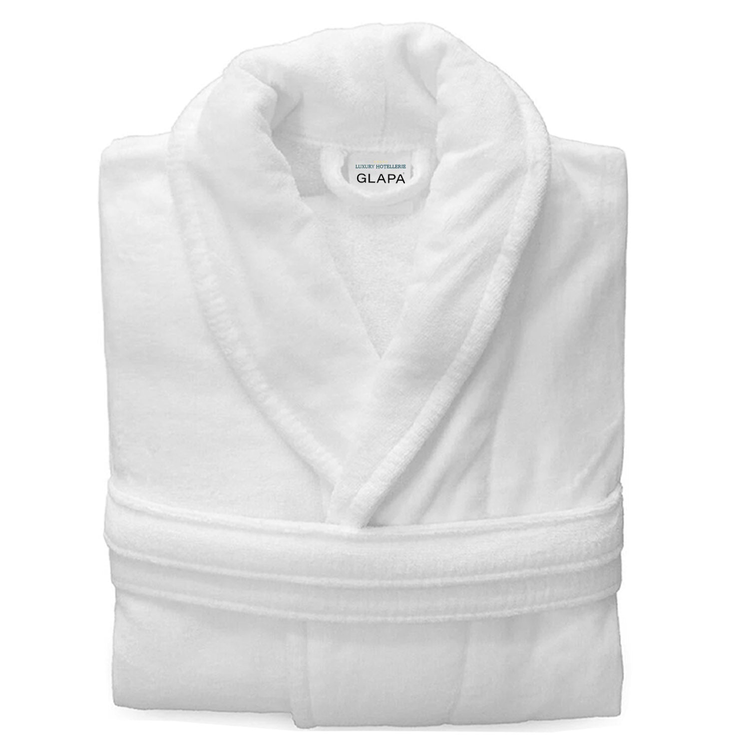 Glapa  Luxury Hotellerie Accappatoio Sciallato in Spugna Velour  Uisex