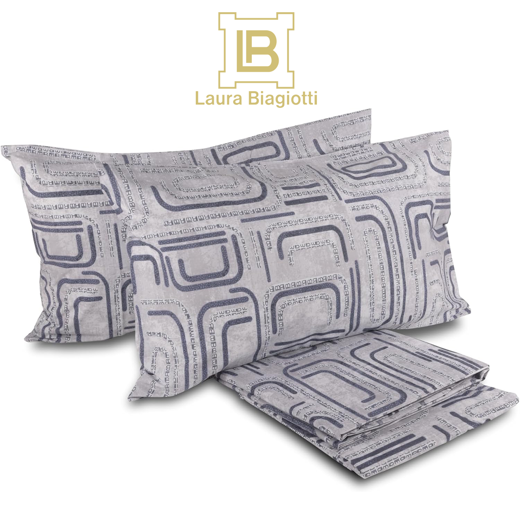 Completo letto ENIF in 100% Cotone Percalle di Laura Biagiotti Matrimoniale