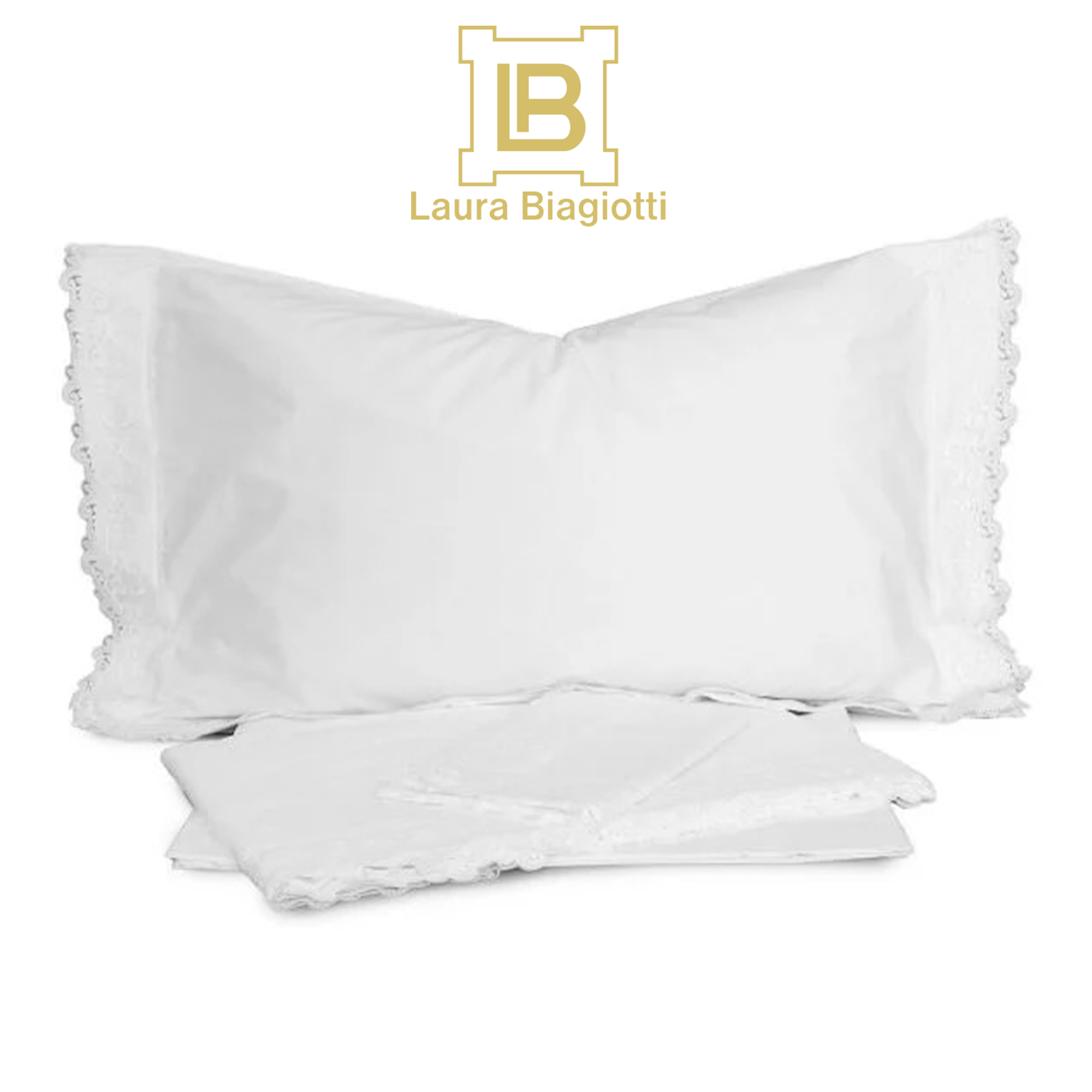 Completo letto Amiria Laura Biagiotti in pizzo per letto Matrimoniale maxi S650