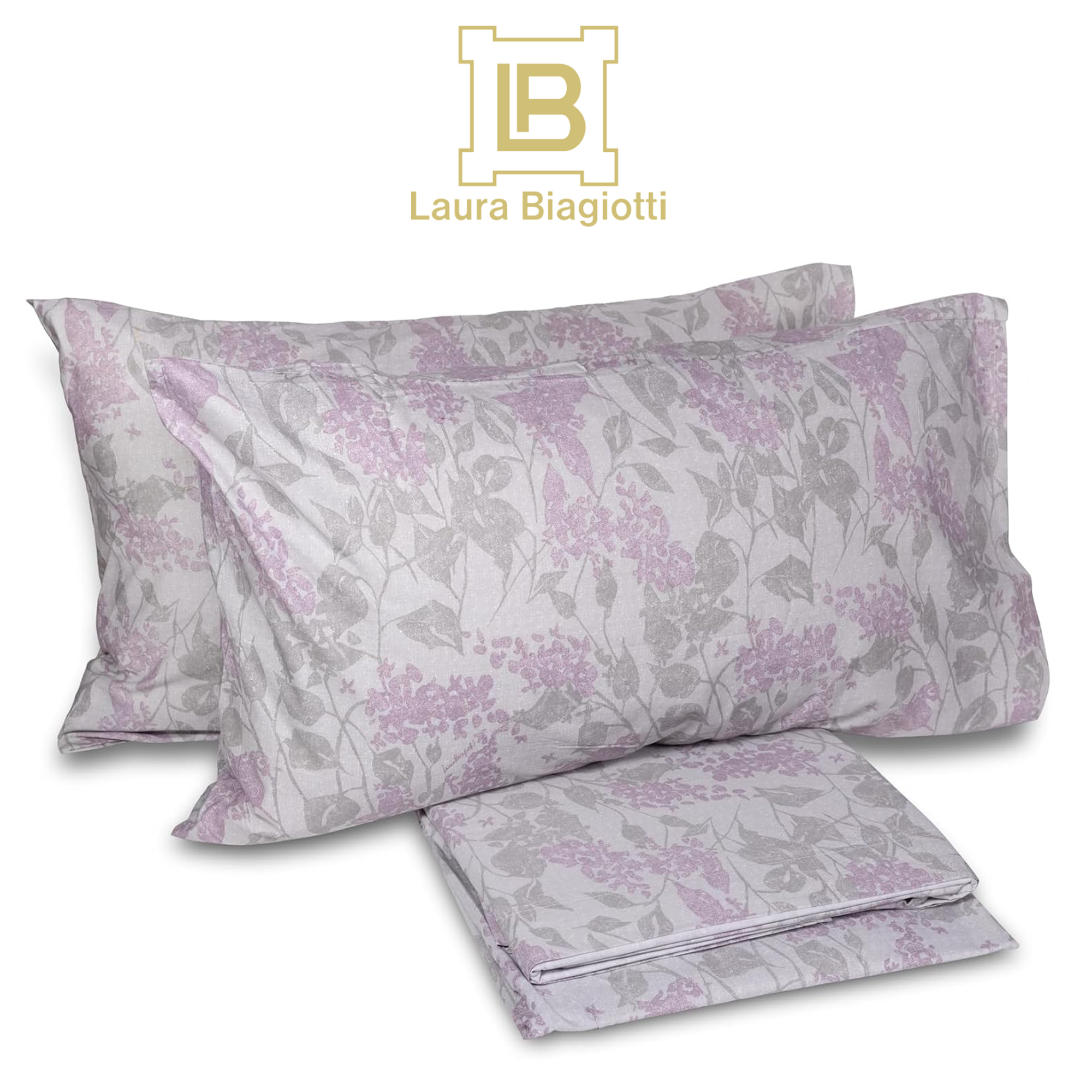 Completo letto BIHAM in 100% Cotone Percalle di Laura Biagiotti Matrimoniale