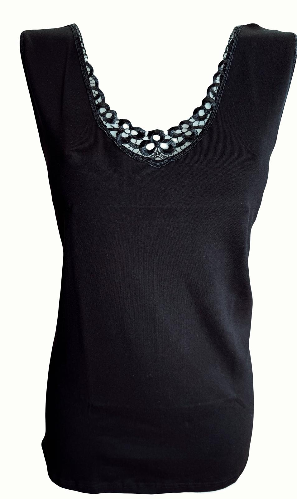 IRGE Canotta spalla Larga da donna Macramè 3 pezzi art.7002