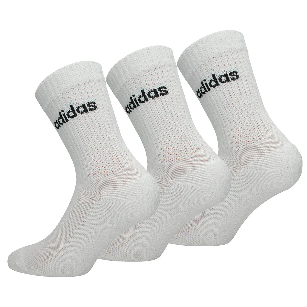 Adidas Calze Linear Cushioned Unisex - 3 Paia in Cotone - Altezza Metà Polpaccio ADIX0005