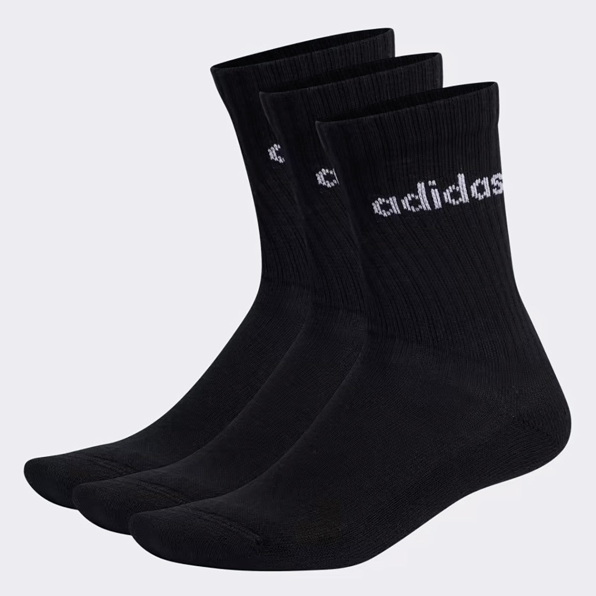 Adidas Calze Linear Cushioned Unisex - 3 Paia in Cotone - Altezza Metà Polpaccio ADIX0005