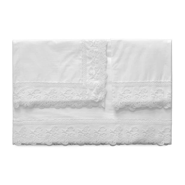 Completo letto Amiria Laura Biagiotti in pizzo per letto Matrimoniale maxi S650