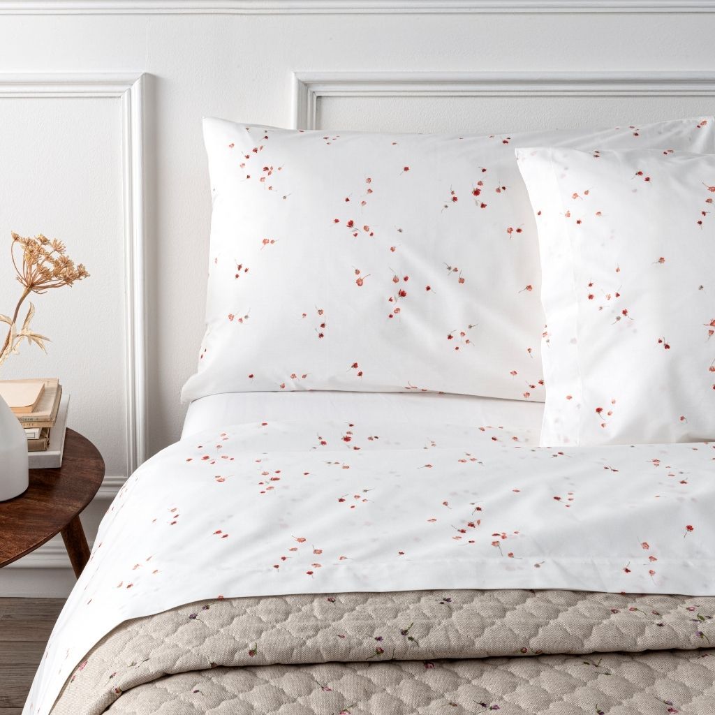 ZUCCHI Completo letto matrimoniale 100% puro percalle