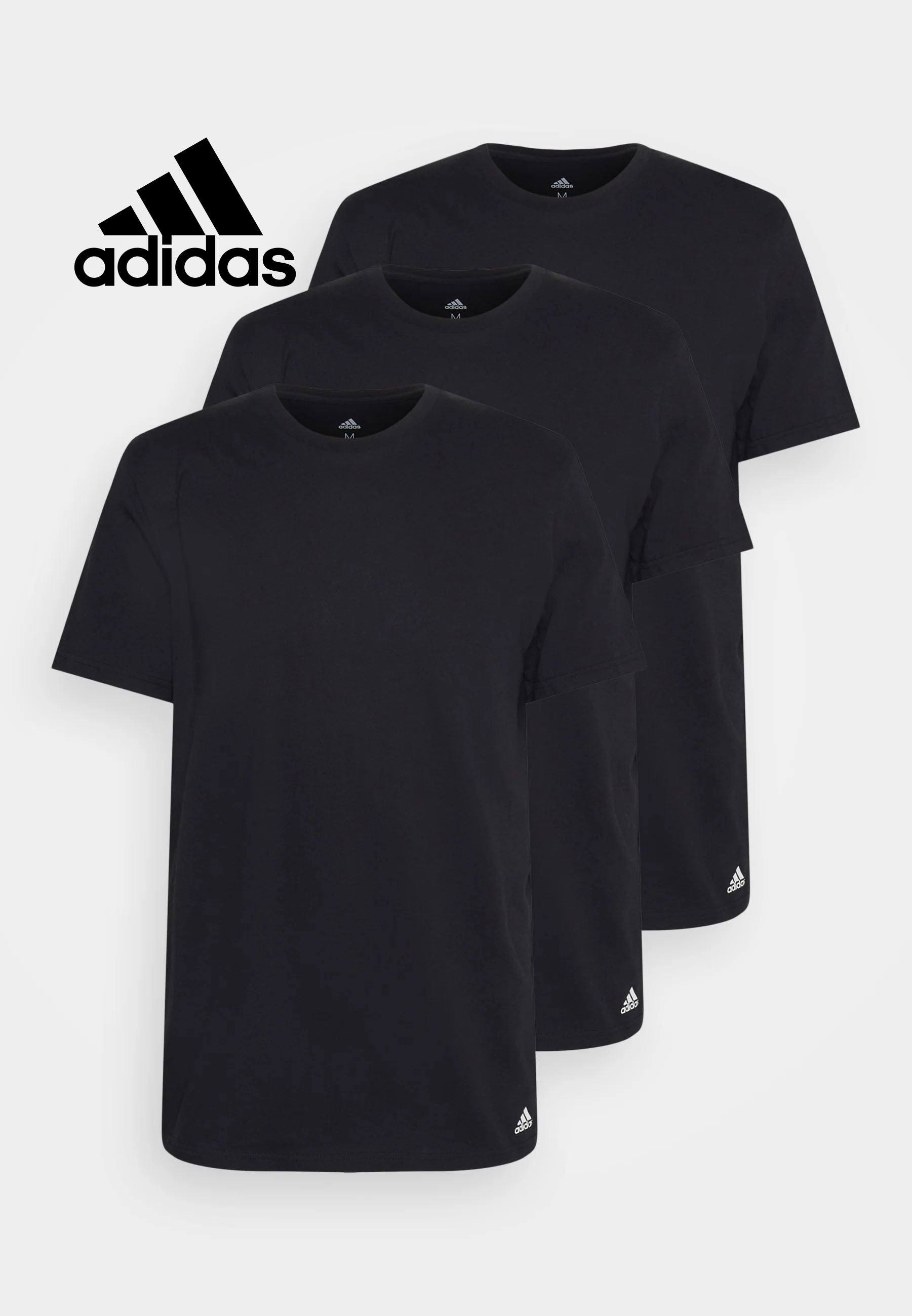 Adidas Maglietta intima in Cotone 3 PACK Nero 4A1M04
