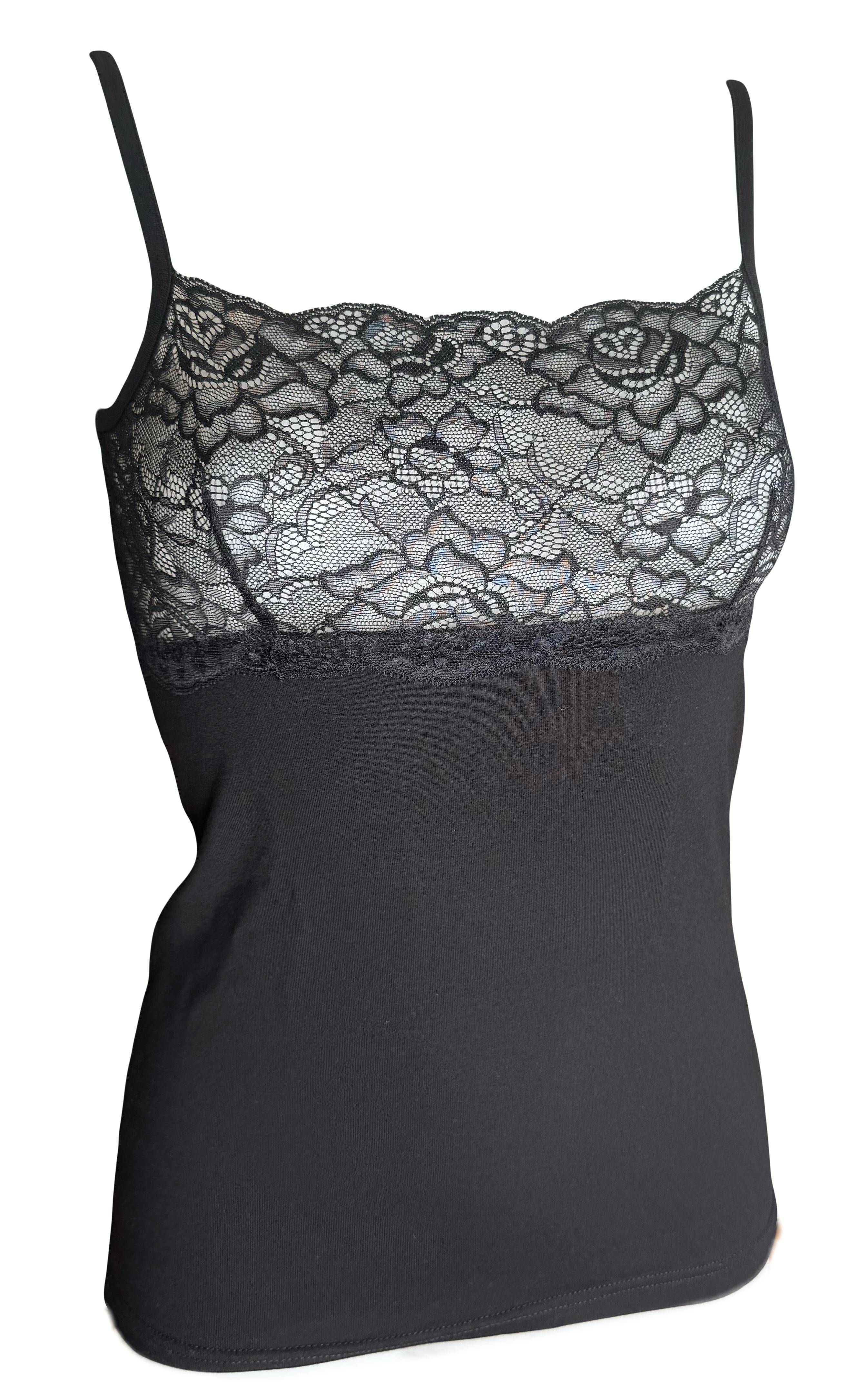 Canotta donna RossoPorpora in pizzo DR670